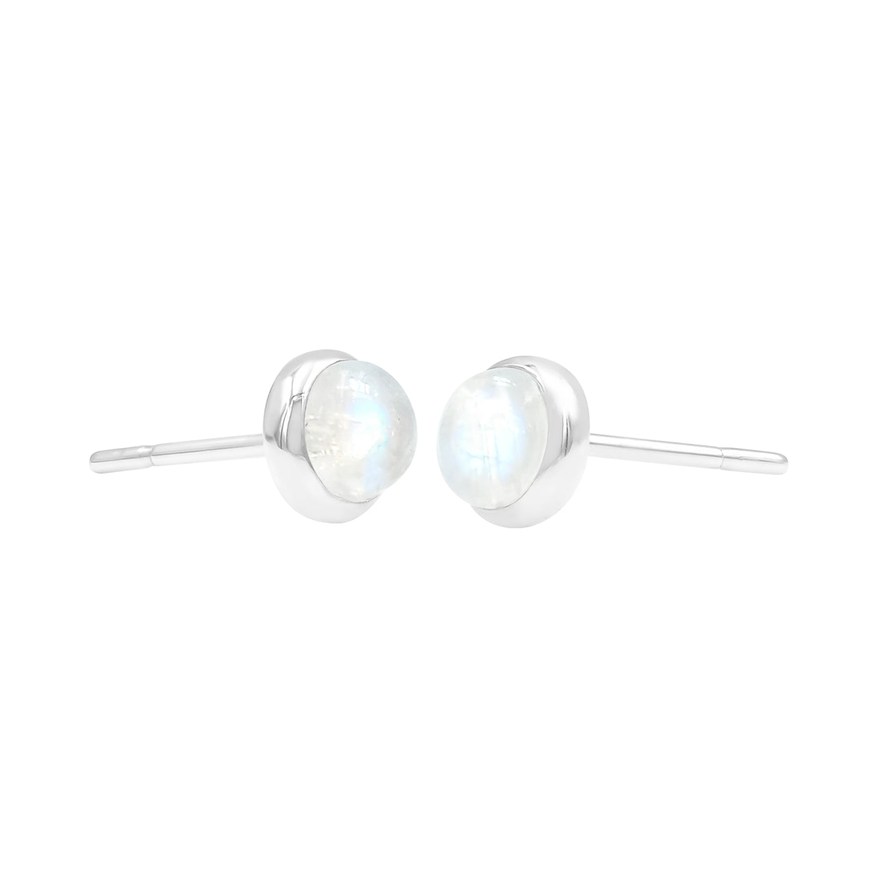 Starborn Round Cabochon 5mm Post Style Earrings in Sterling Silver