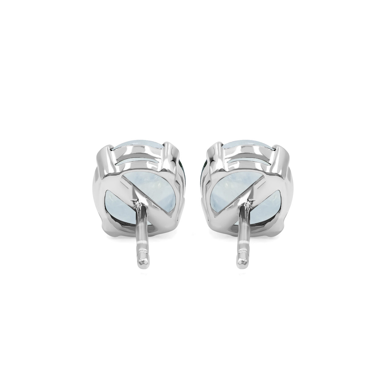 Starborn Round Faceted 7mm Gemstone Post Earrings in Sterling Silver