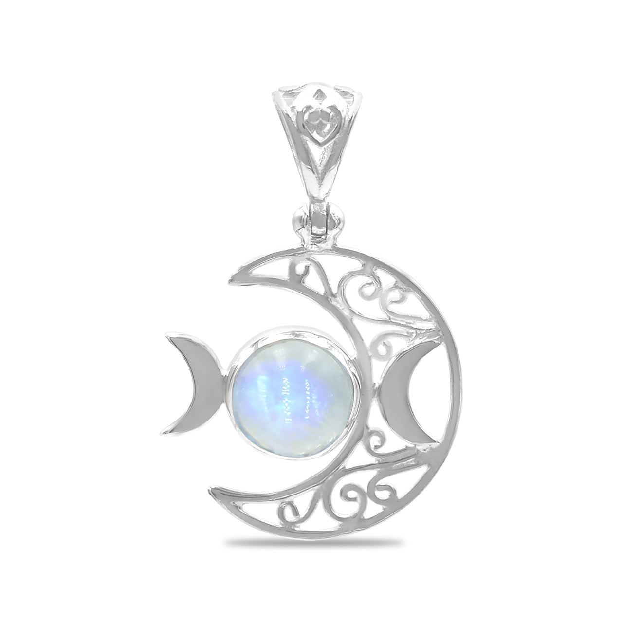 Colgante de filigrana con triple luna de Starborn en plata de ley 
