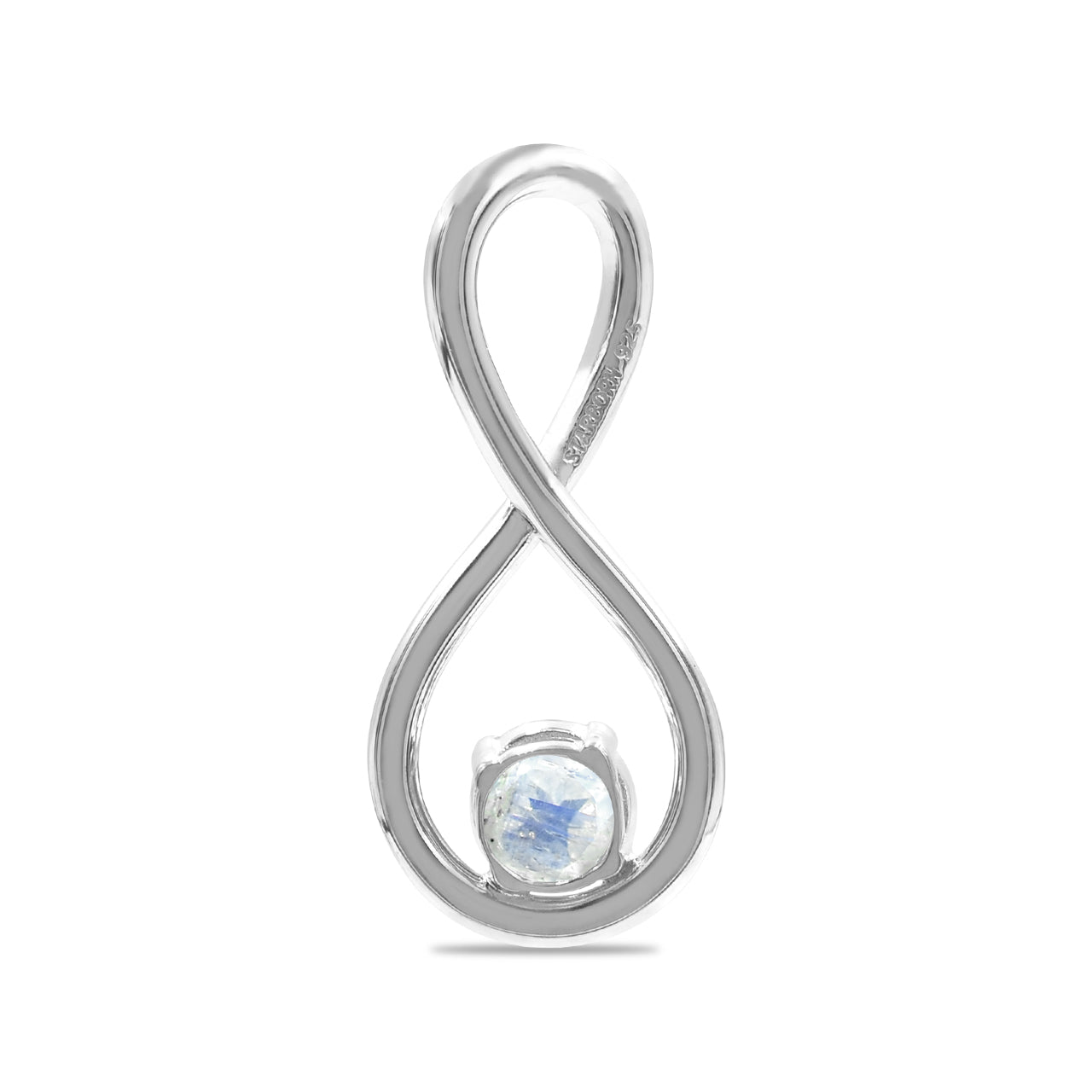 Starborn Faceted Gemstone Infinity Pendant in Fine Sterling Silver