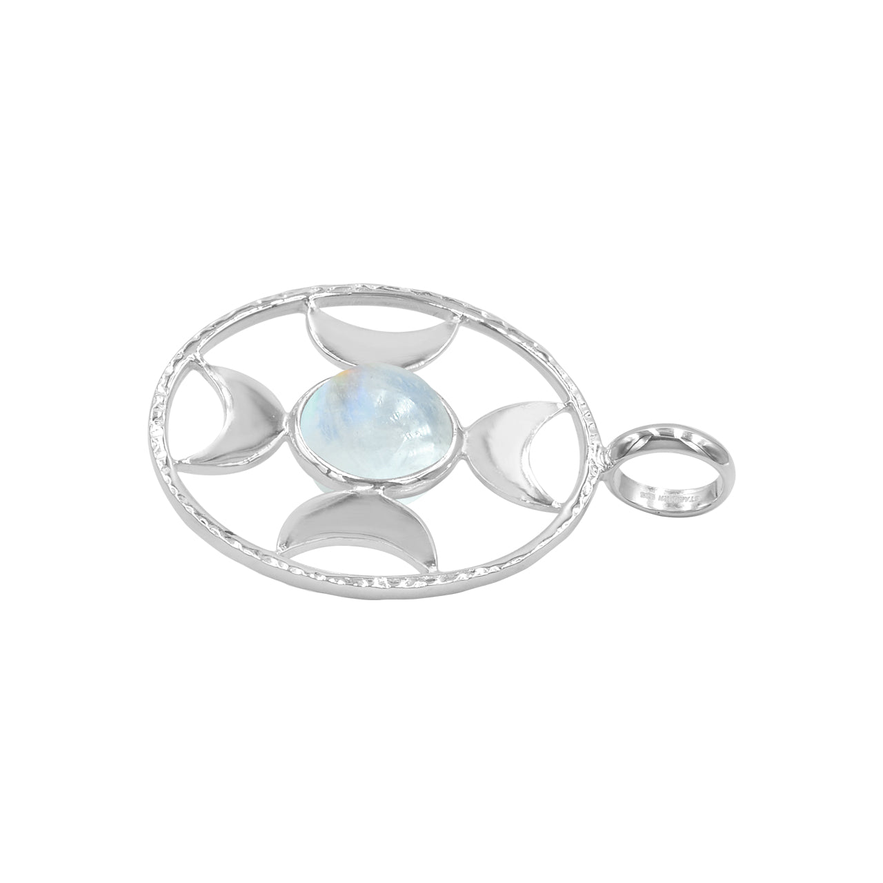 Colgante con esfera de luna creciente direccional Starborn (grande) en plata de ley