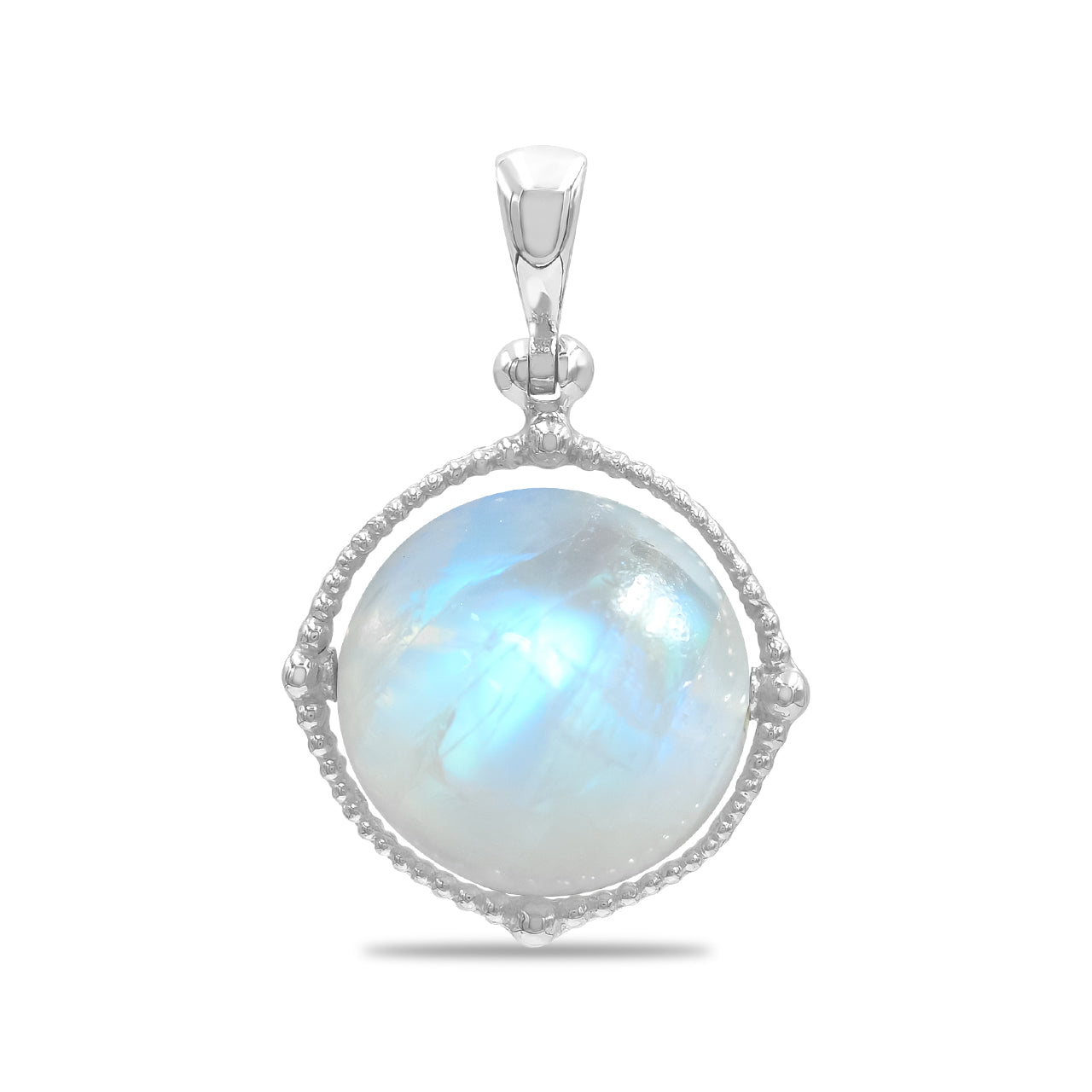 Colgante de esfera táctil giratoria con piedras preciosas Starborn en plata de ley