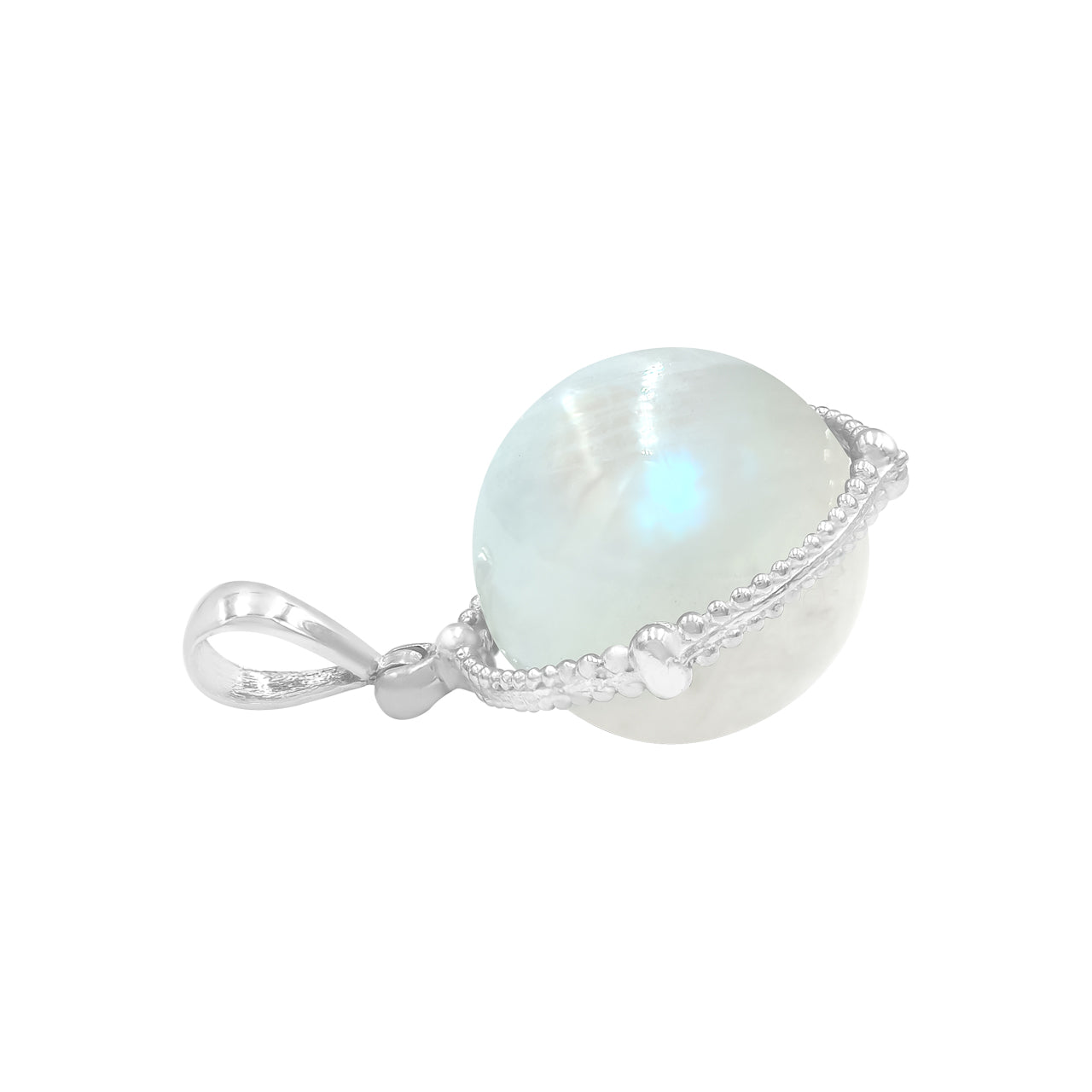 Colgante de esfera táctil giratoria con piedras preciosas Starborn en plata de ley