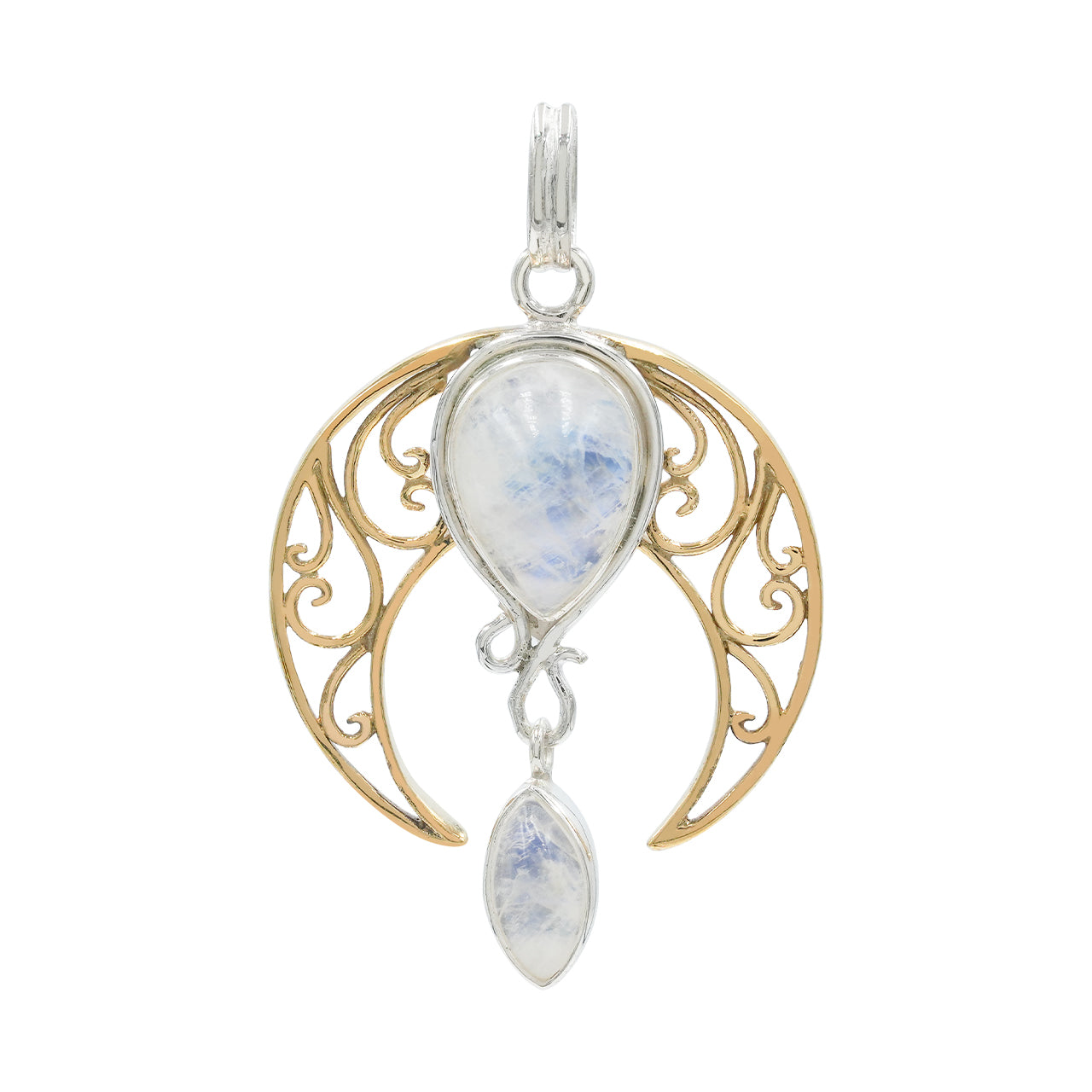 Colgante y pendientes celestiales de piedra lunar arcoíris Starborn