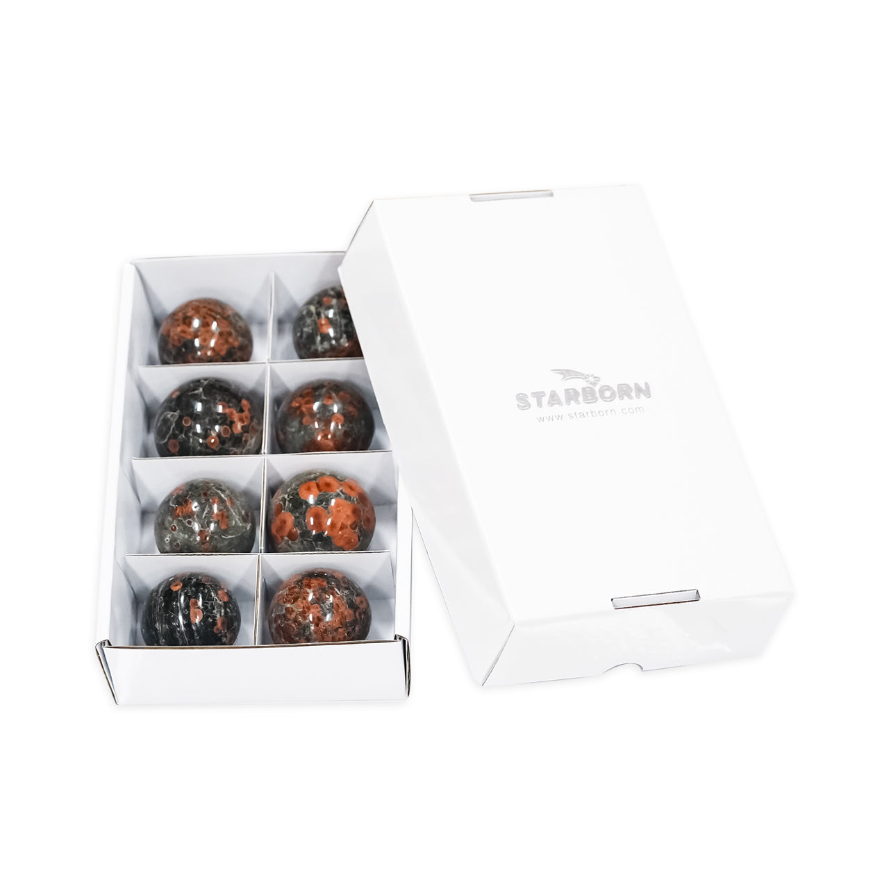 Esferas de Obsidiana Starborn Red Planet 900 gramos - 8 piezas