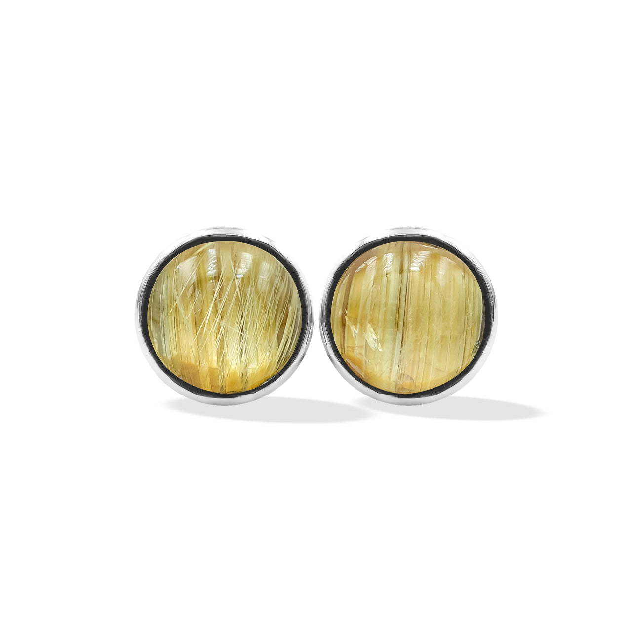 Starborn Round Cabochon 5mm Post Style Earrings in Sterling Silver