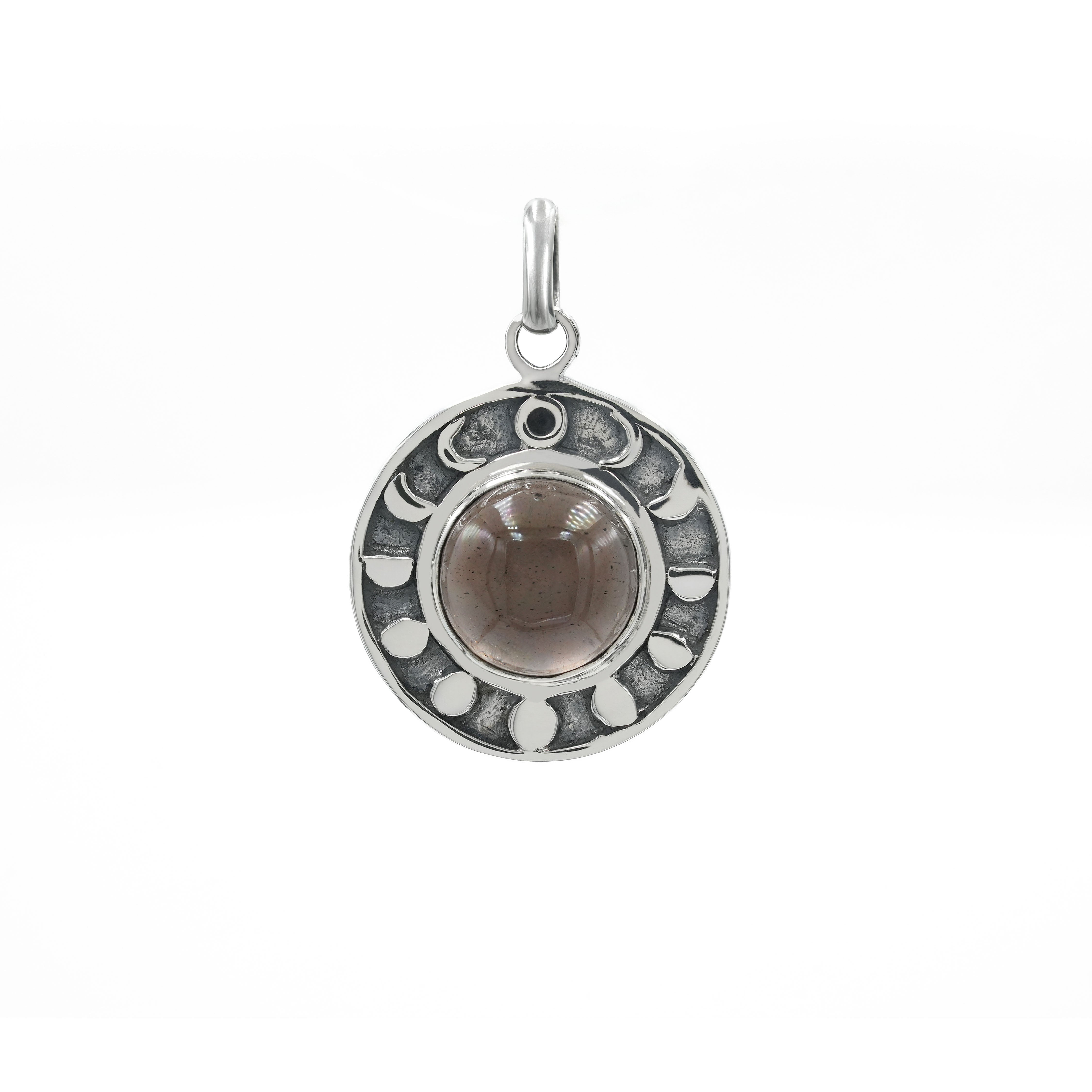 Starborn Saffordite Moon Phases Pendant in Sterling Silver