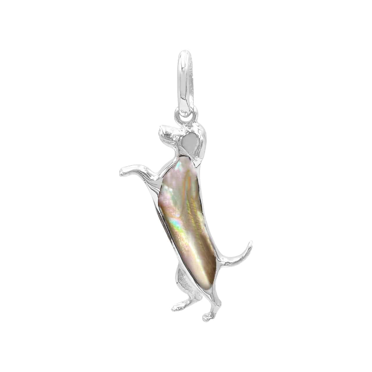 Starborn Dog Silhouette Shell Pendant in Sterling Silver