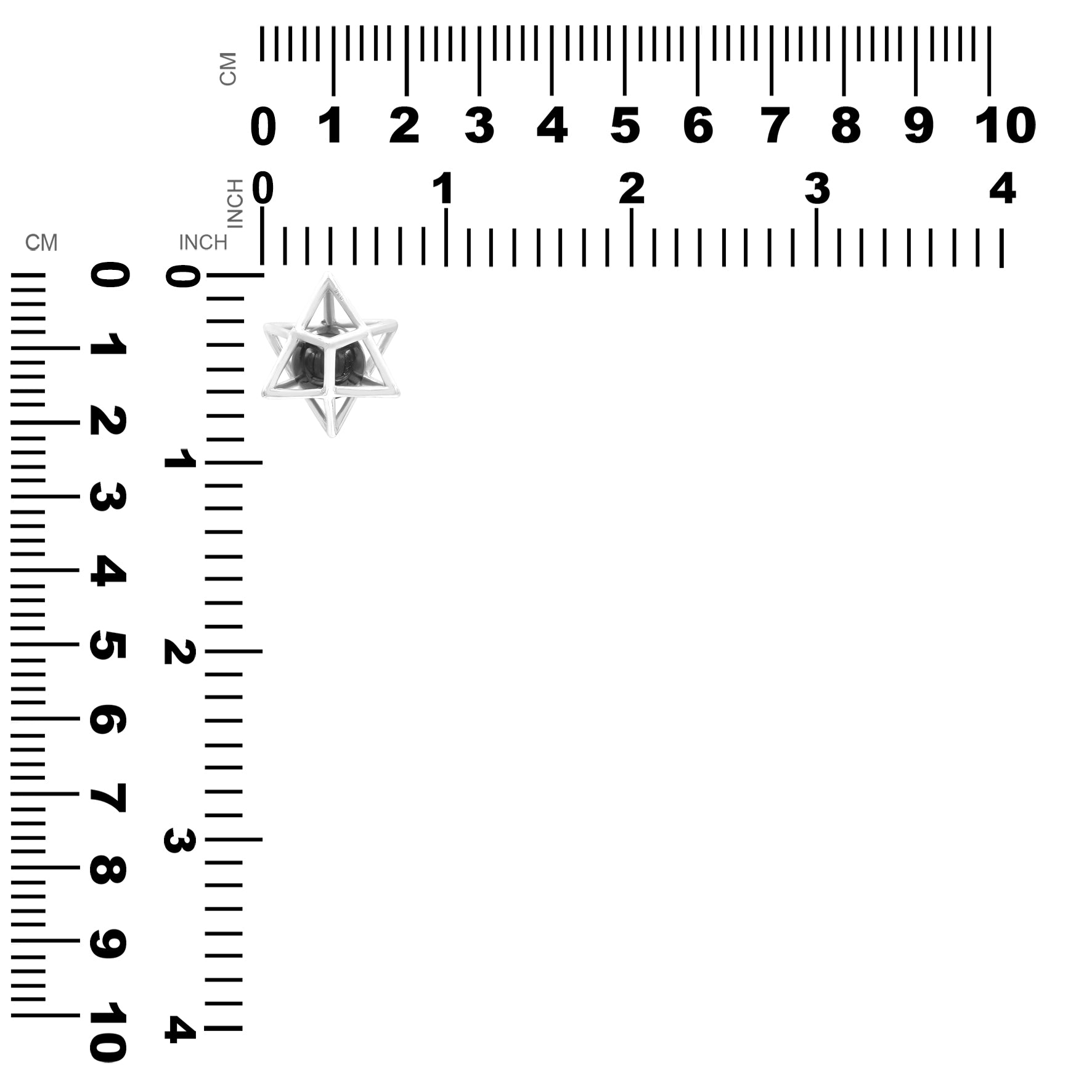 Starborn Merkabah Sterling Silver Cage Pendant and Chain with Elite Shungite Sphere