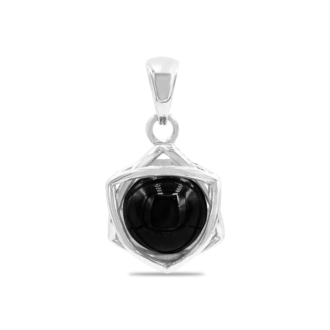 Colgante de estrella de seis puntas con esfera de piedras preciosas Starborn en plata de ley