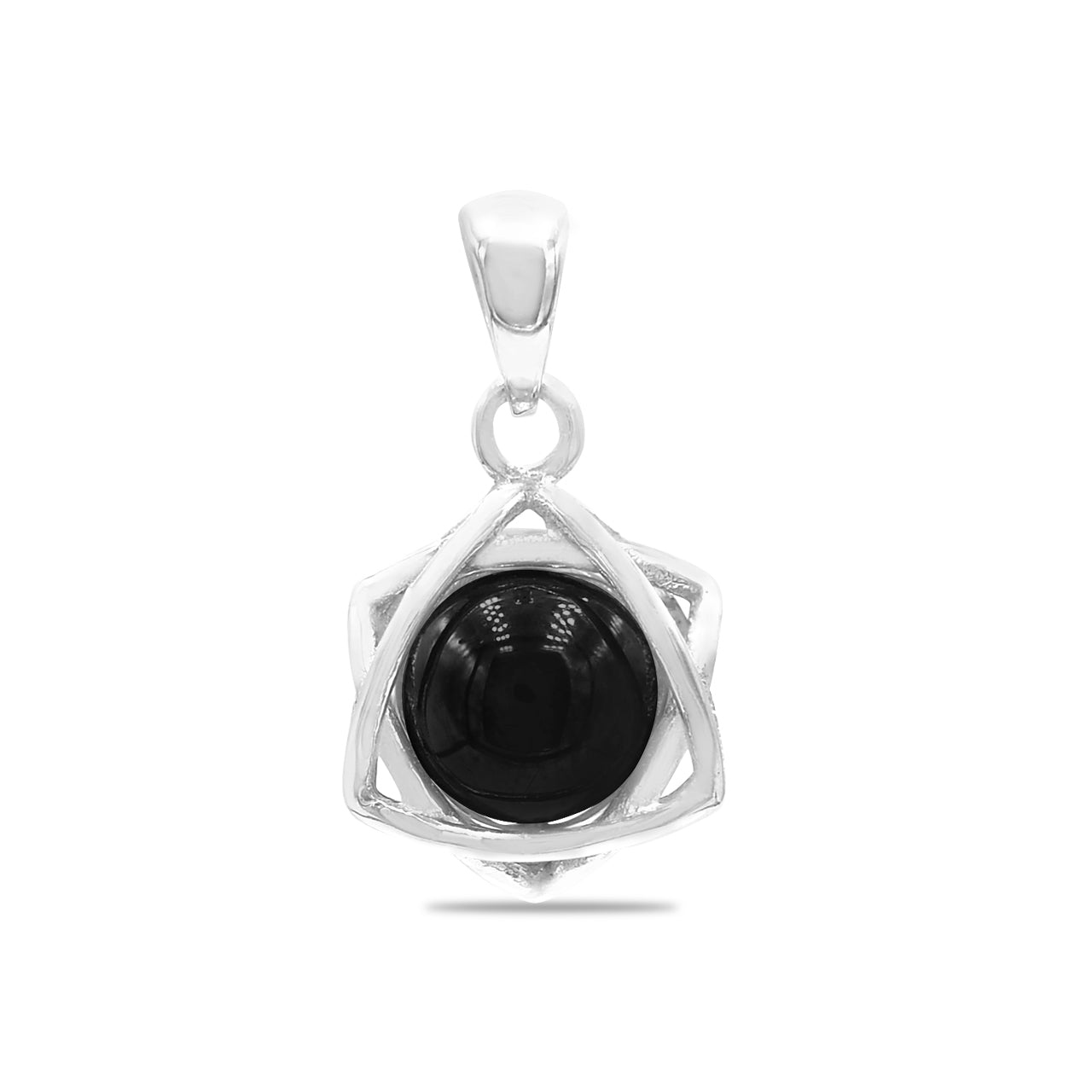 Colgante de estrella de seis puntas con esfera de piedras preciosas Starborn en plata de ley