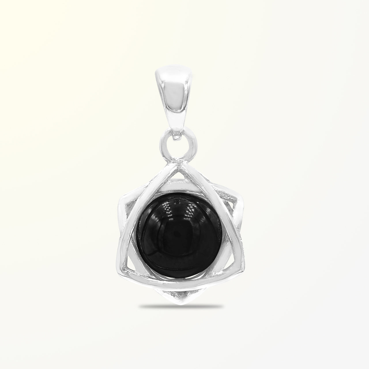 Colgante de estrella de seis puntas con esfera de piedras preciosas Starborn en plata de ley