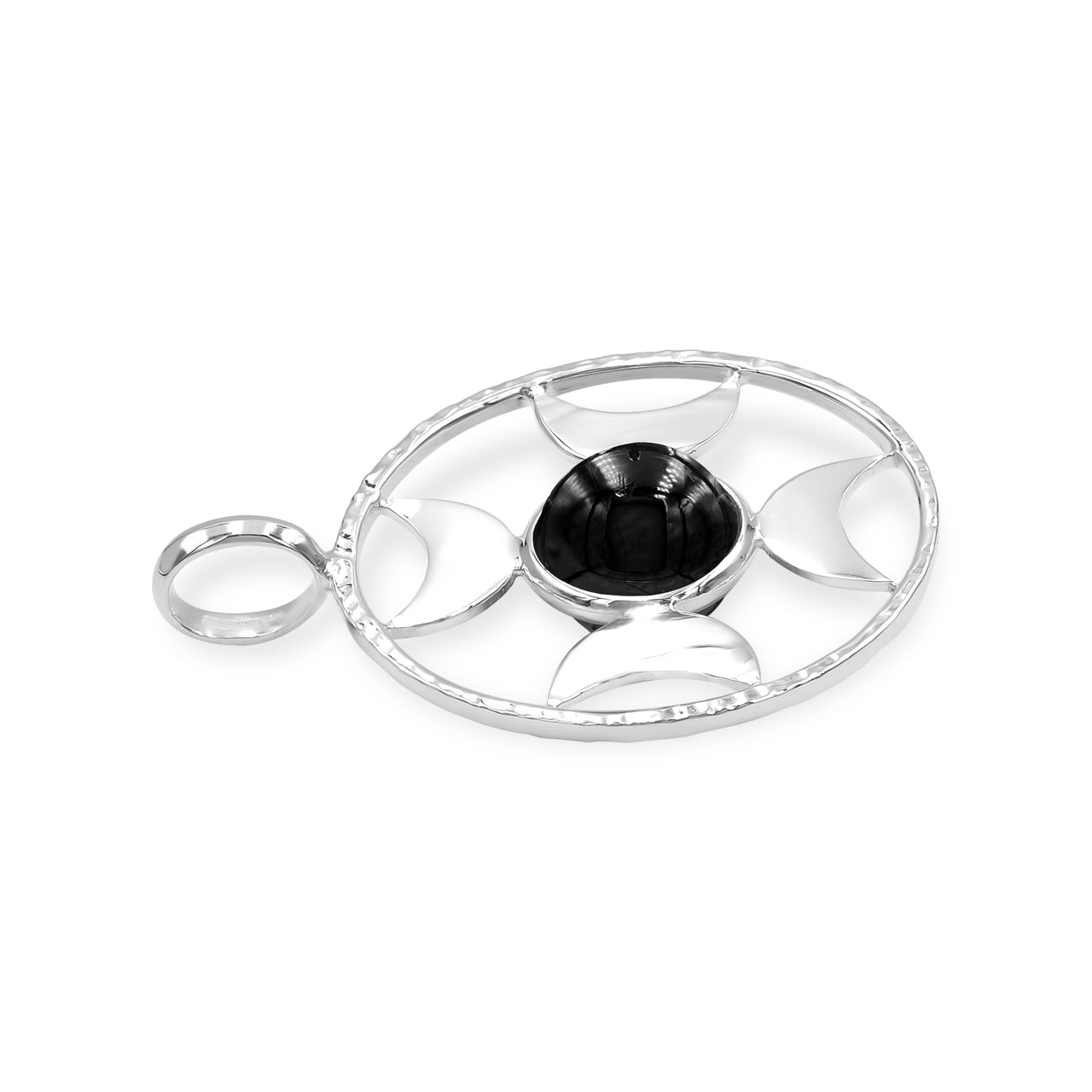 Colgante con esfera de luna creciente direccional de Starborn (pequeño) en plata de ley