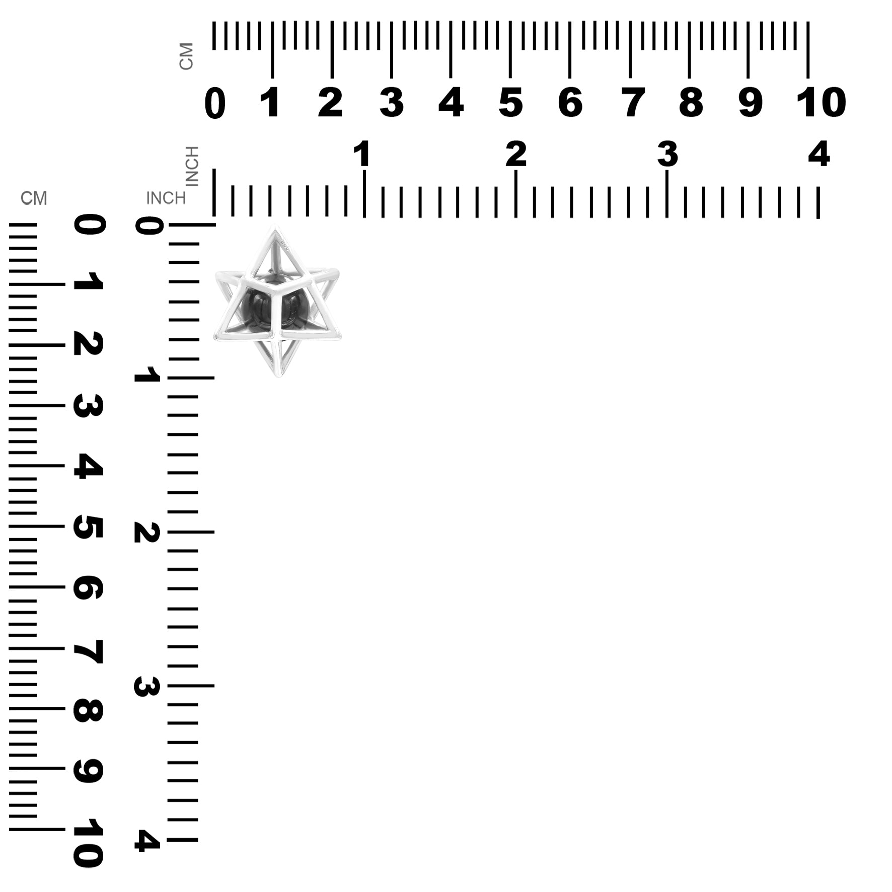 Starborn Merkabah Sterling Silver Cage Pendant and Chain with Elite Shungite Sphere