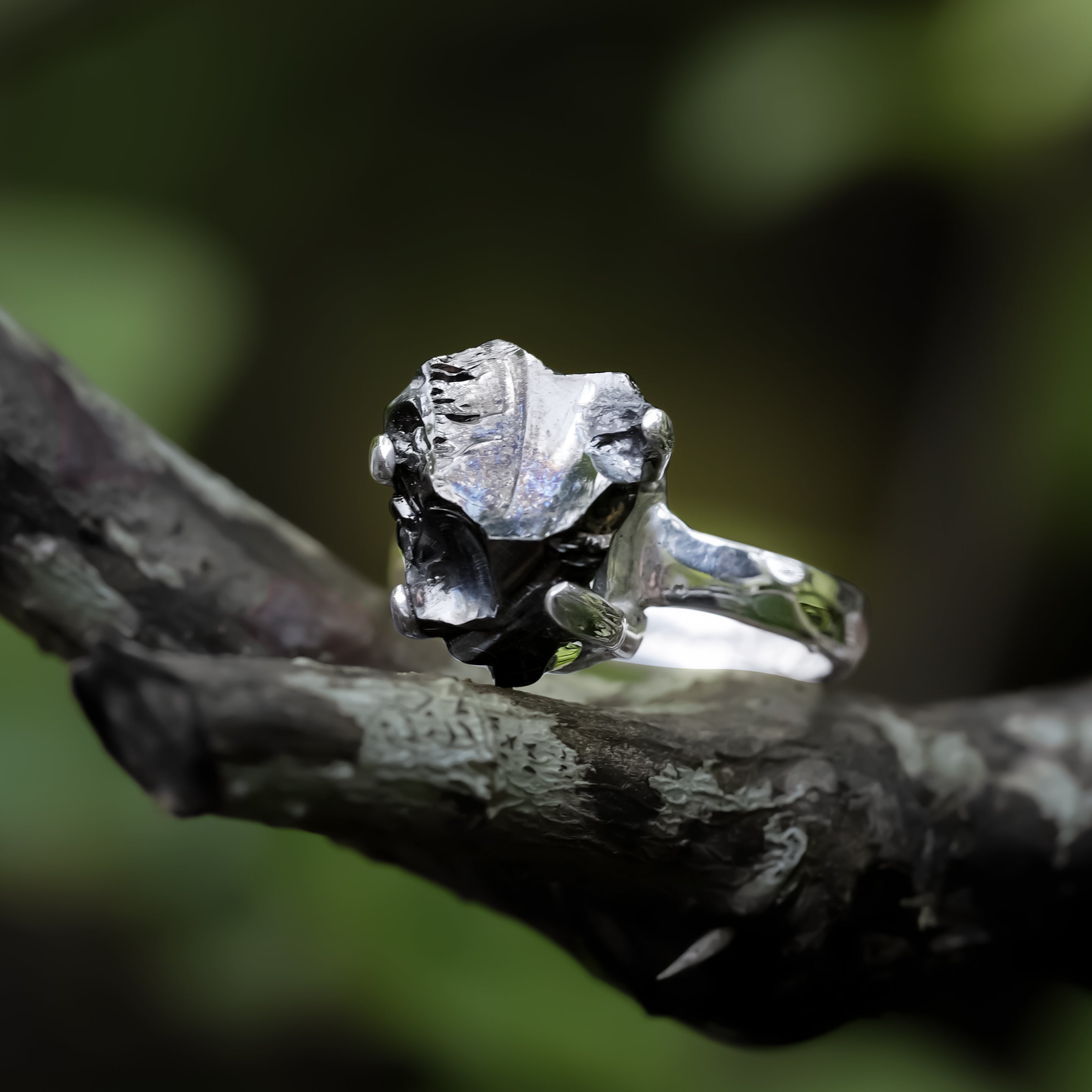 Starborn Elite Shungite Prong Set Ring in Sterling Silver