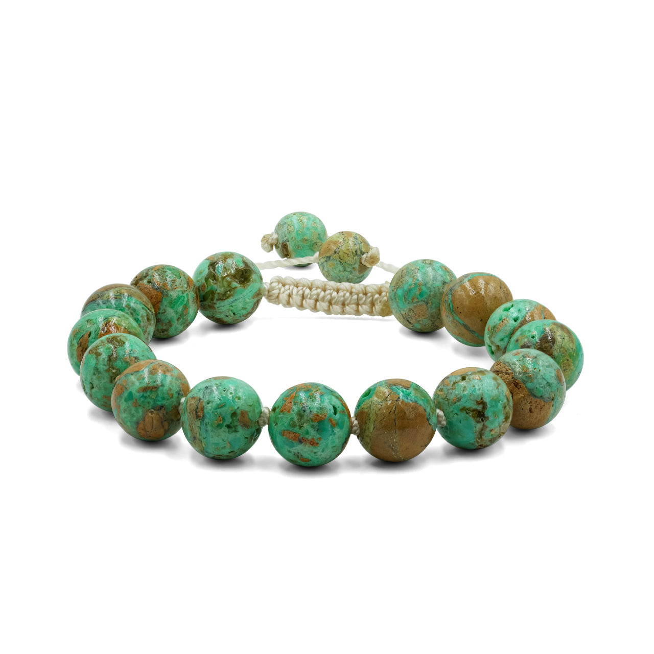 Smithsonite 10 mm Adjustable Bead Bracelet - 15 pcs beads