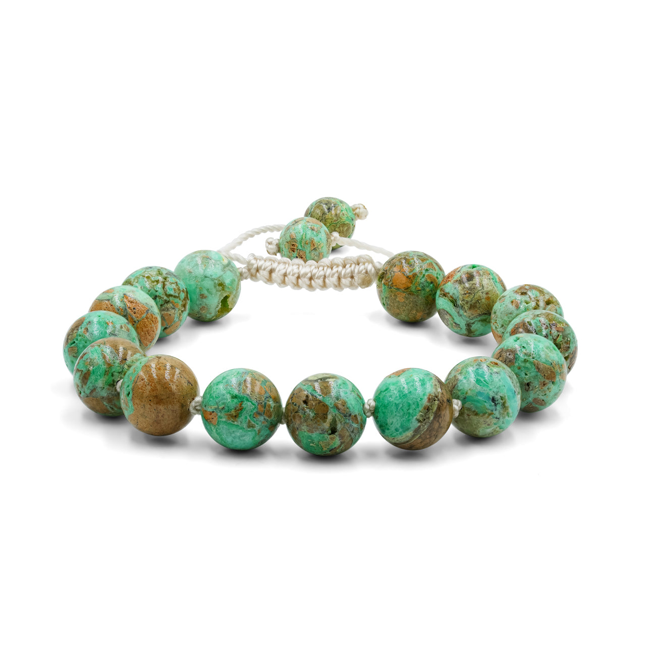 Smithsonite 10 mm Adjustable Bead Bracelet - 15 pcs beads
