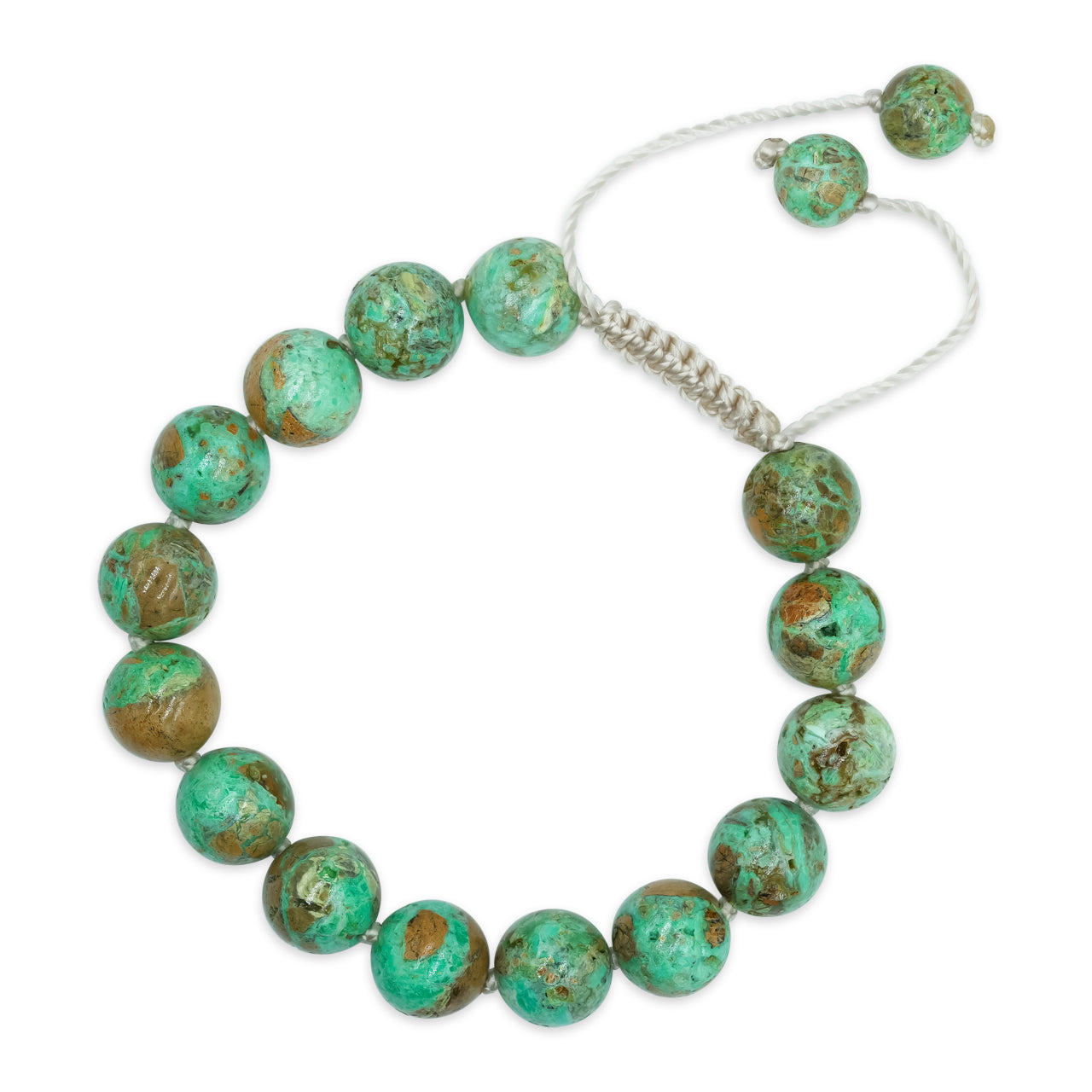 Smithsonite 10 mm Adjustable Bead Bracelet - 15 pcs beads