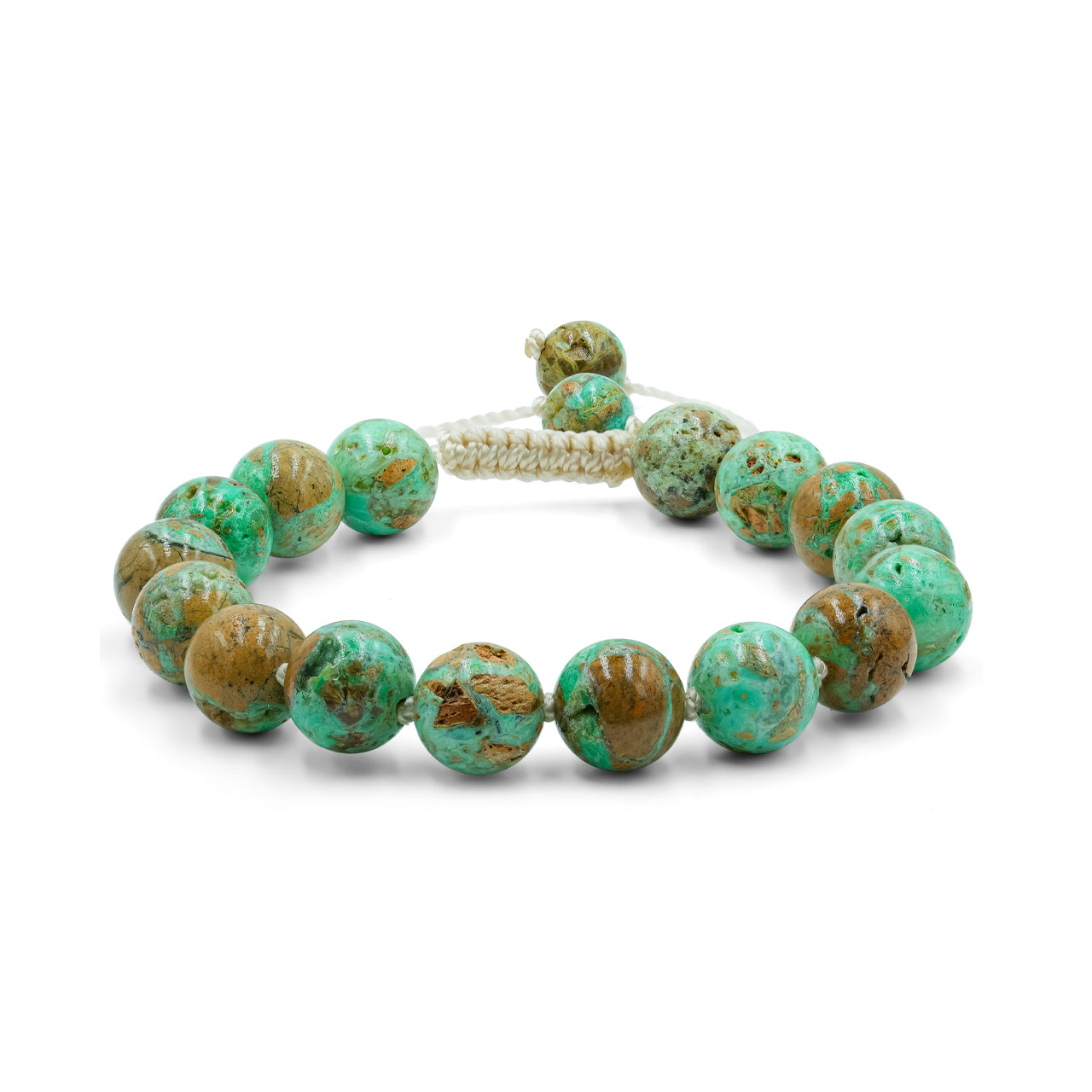 Smithsonite 10 mm Adjustable Bead Bracelet - 16 pcs beads