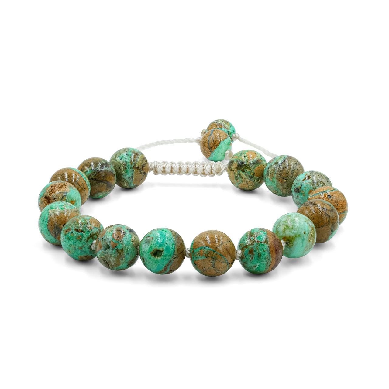 Smithsonite 10 mm Adjustable Bead Bracelet - 16 pcs beads