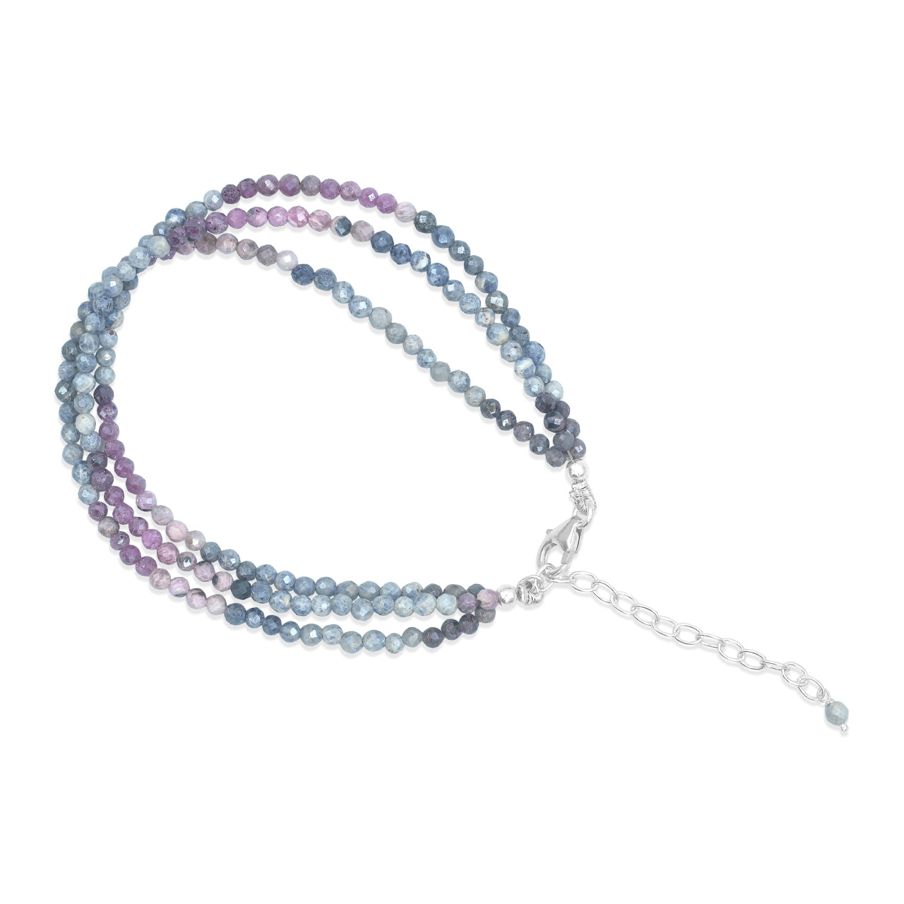 Starborn Sapphire Faceted Beaded Bracelet in Sterling Silver
