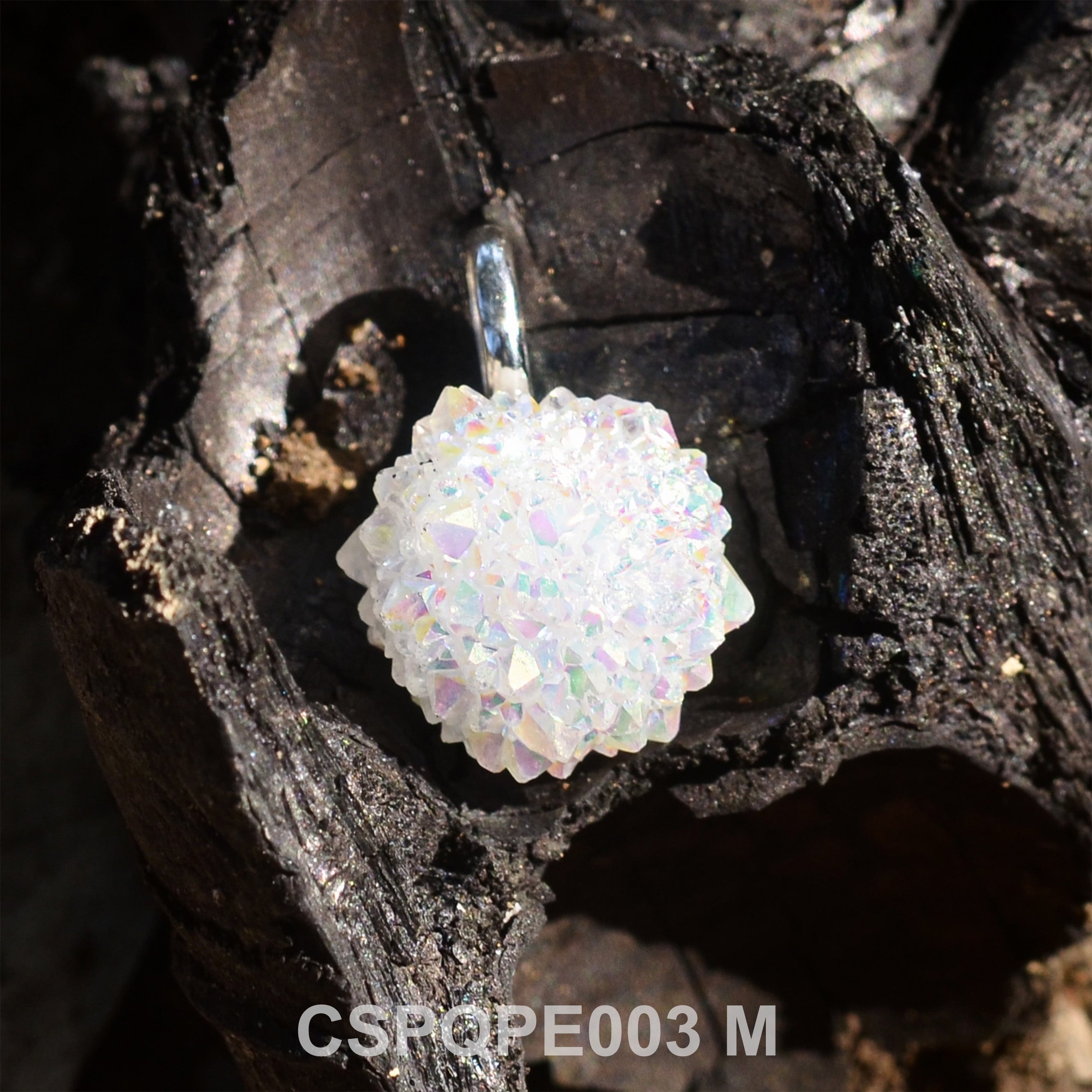Starborn Spirit Quarz Drusy Anhänger in Sterling Silber