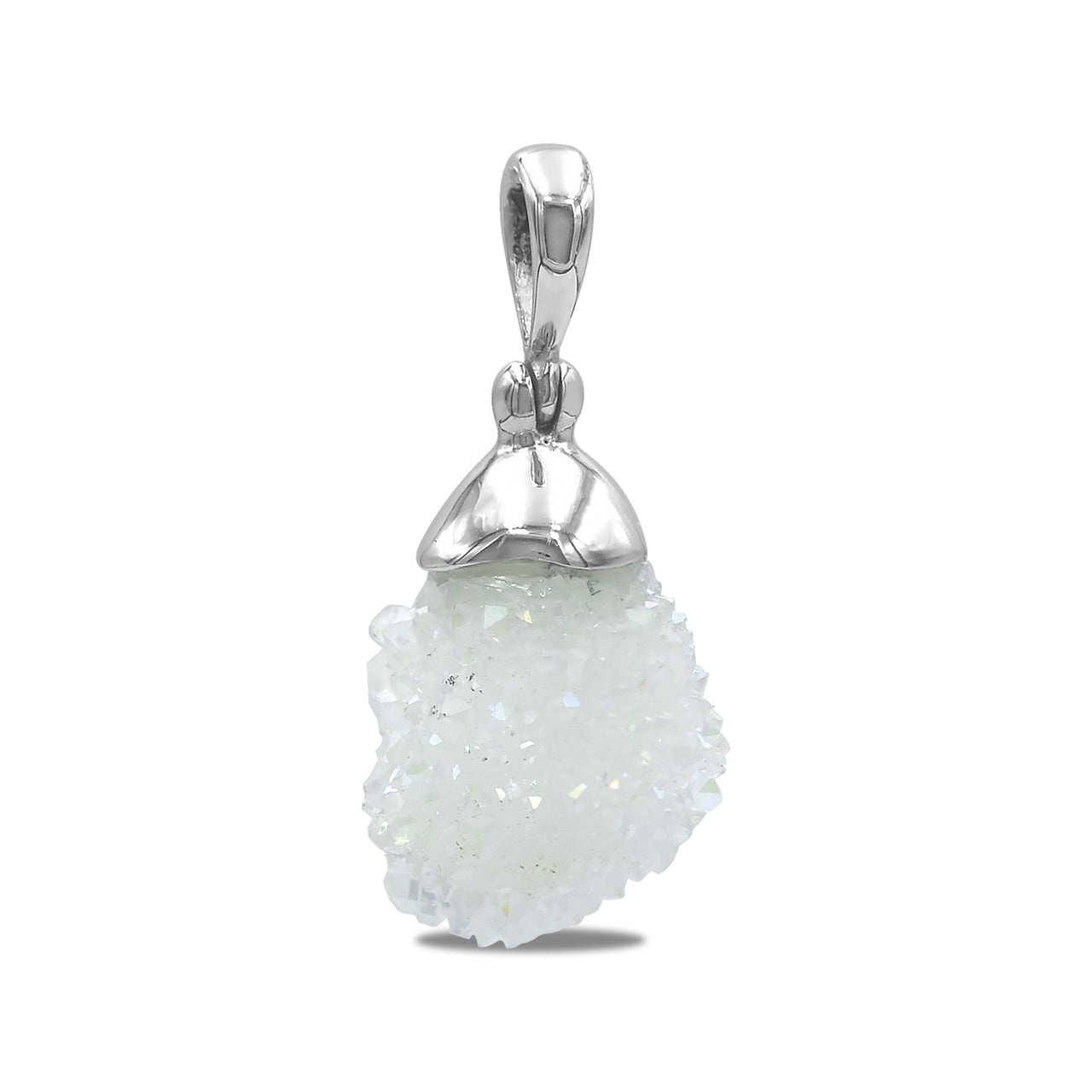 Juego de capuchón con colgante Drusy de cuarzo Starborn Spirit en plata de ley