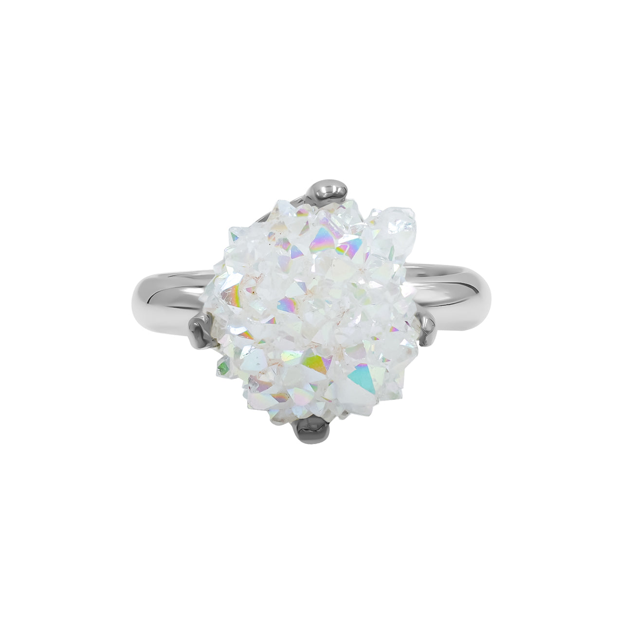 Anillo con drusa de cuarzo Starborn Spirit en plata de ley