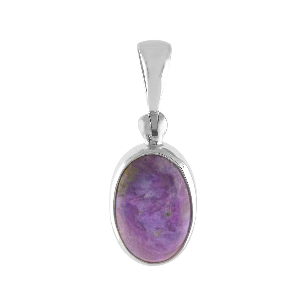 Starborn Sugilite Bezel Set Oval Pendant in Sterling Silver