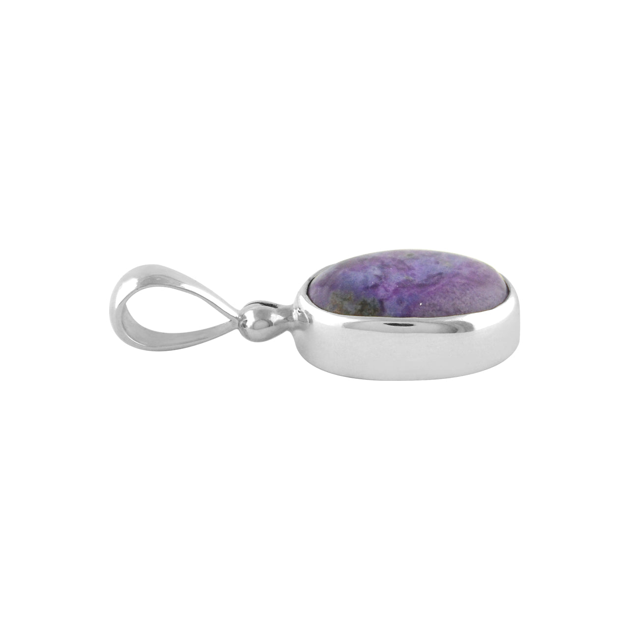 Starborn Sugilite Bezel Set Oval Pendant in Sterling Silver