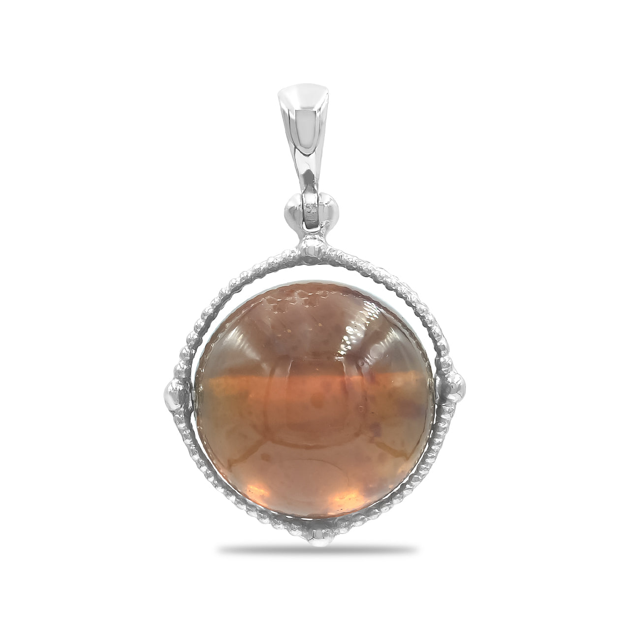 Colgante de esfera táctil giratoria con piedras preciosas Starborn en plata de ley