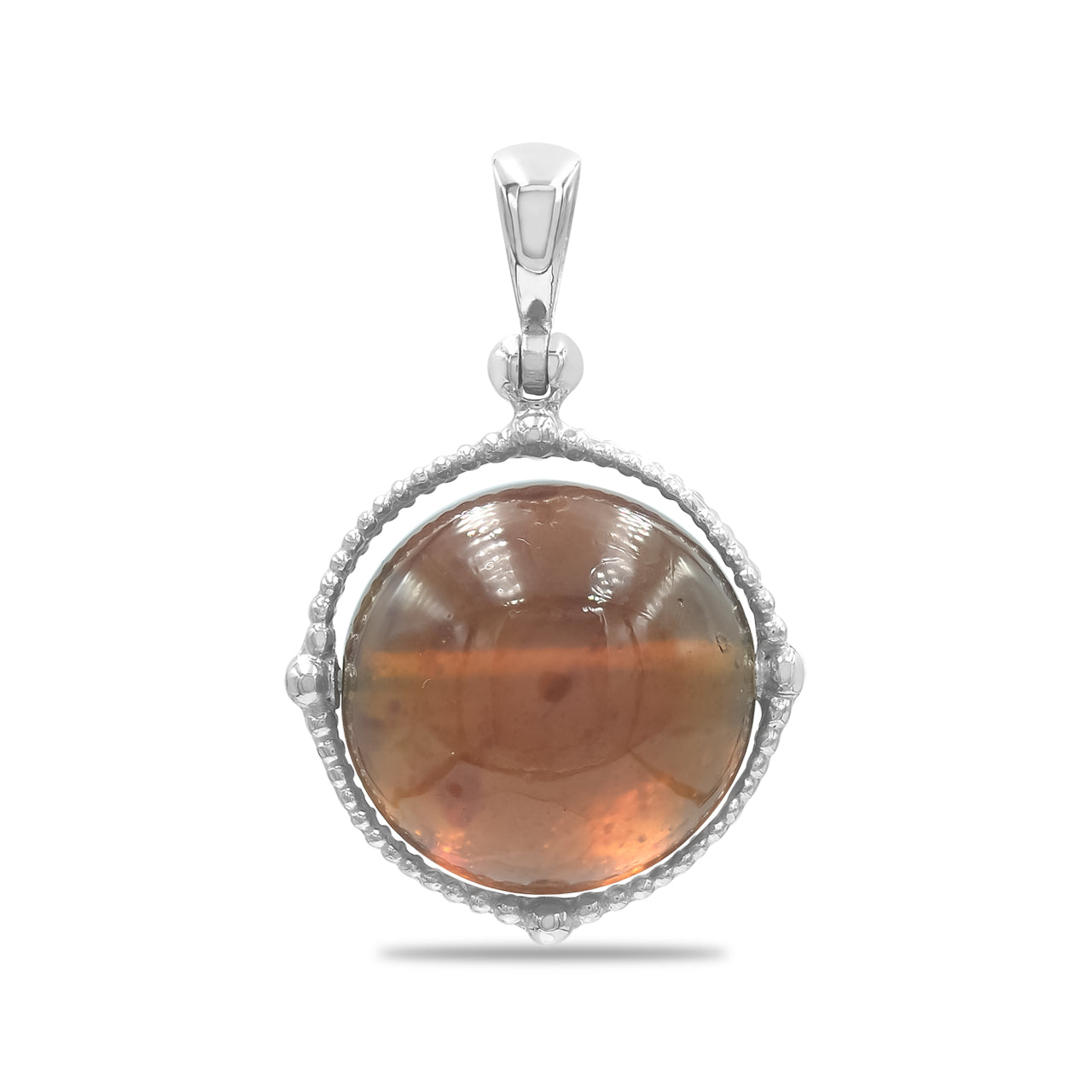 Colgante de esfera táctil giratoria con piedras preciosas Starborn en plata de ley