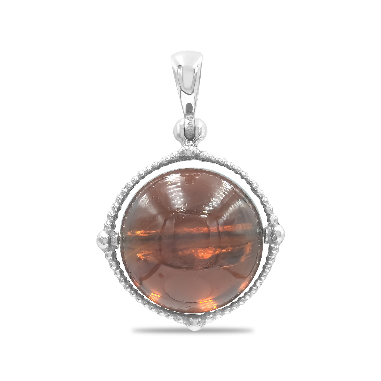 Colgante de esfera táctil giratoria con piedras preciosas Starborn en plata de ley