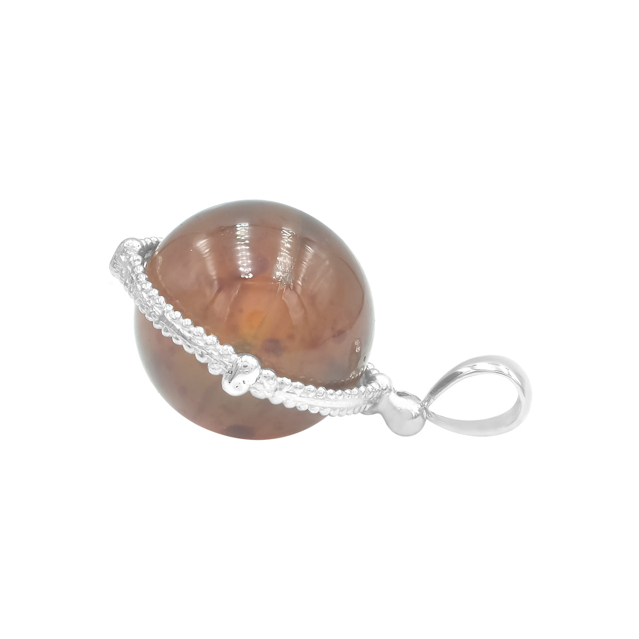 Colgante de esfera táctil giratoria con piedras preciosas Starborn en plata de ley