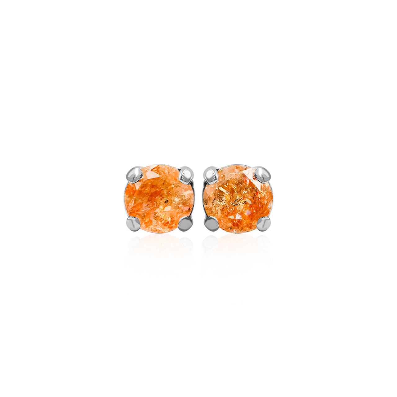 Starborn Faceted Gemstone Round 5 mm Post Earrings in Sterling Silver