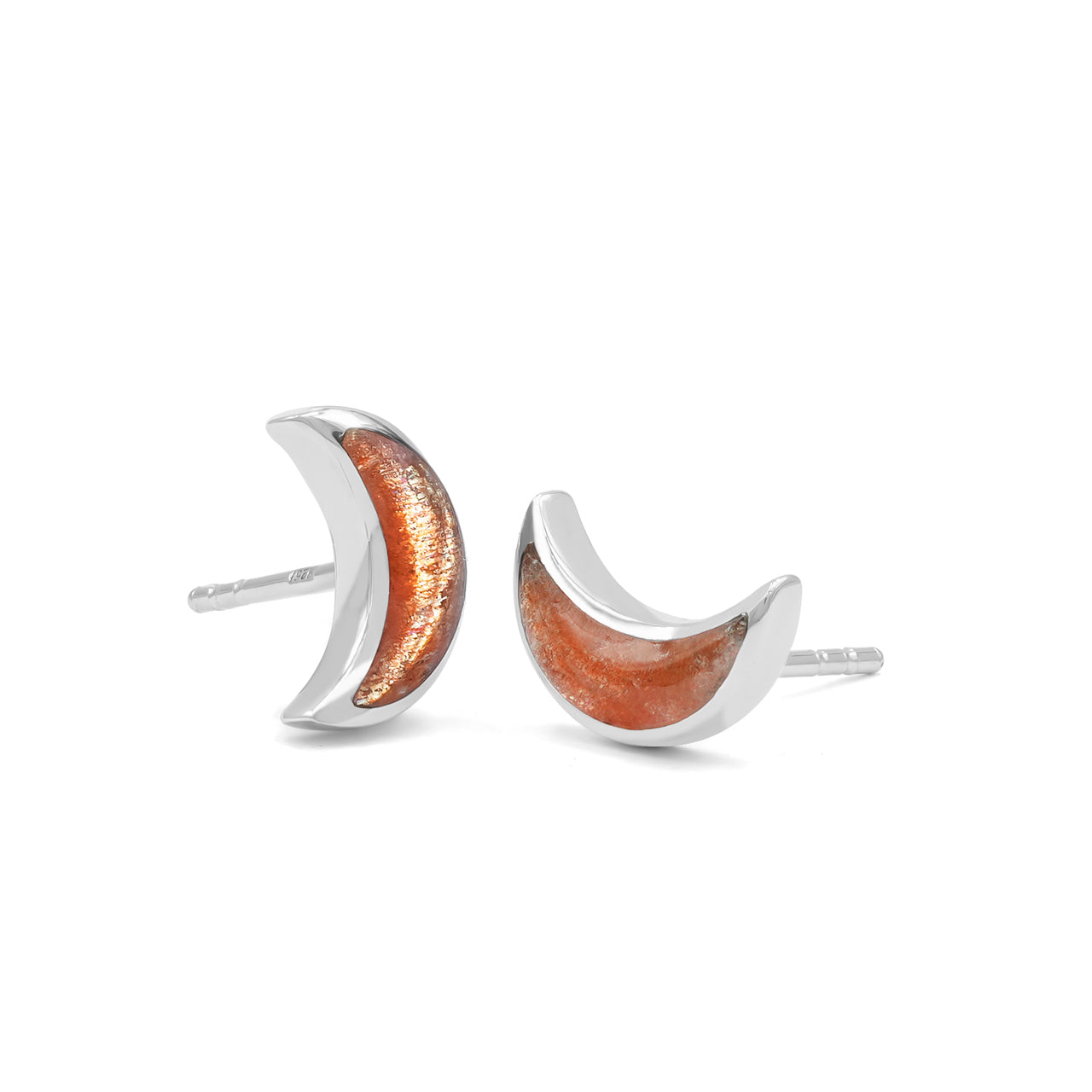 Starborn Halbmond-Ohrstecker aus Sterlingsilber
