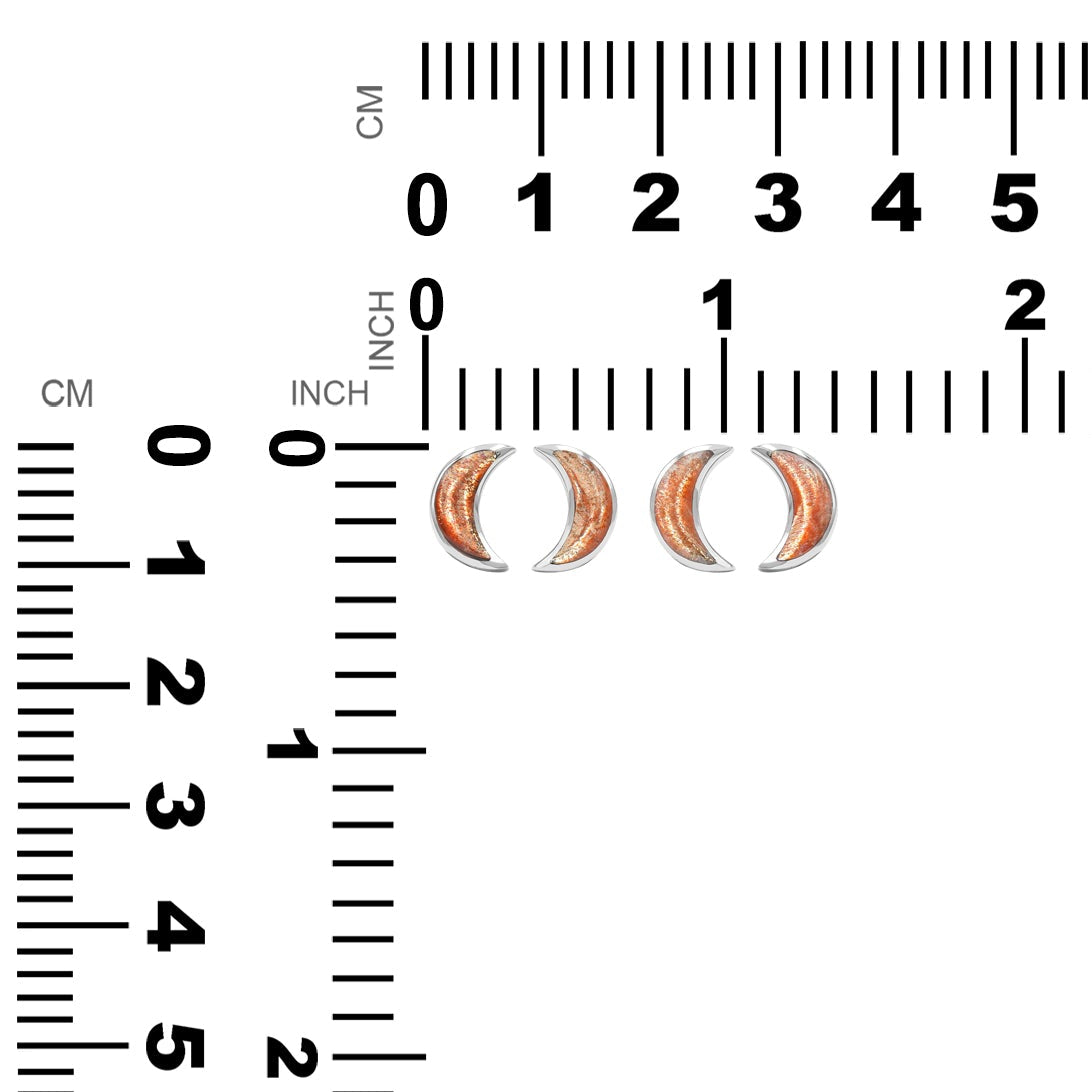 Starborn Halbmond-Ohrstecker aus Sterlingsilber