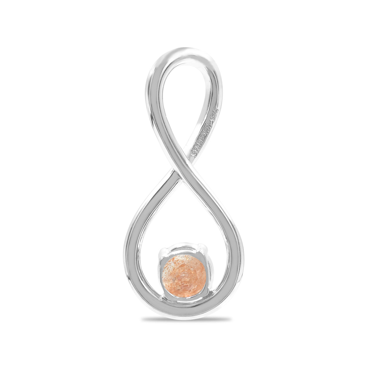 Starborn Faceted Gemstone Infinity Pendant in Fine Sterling Silver