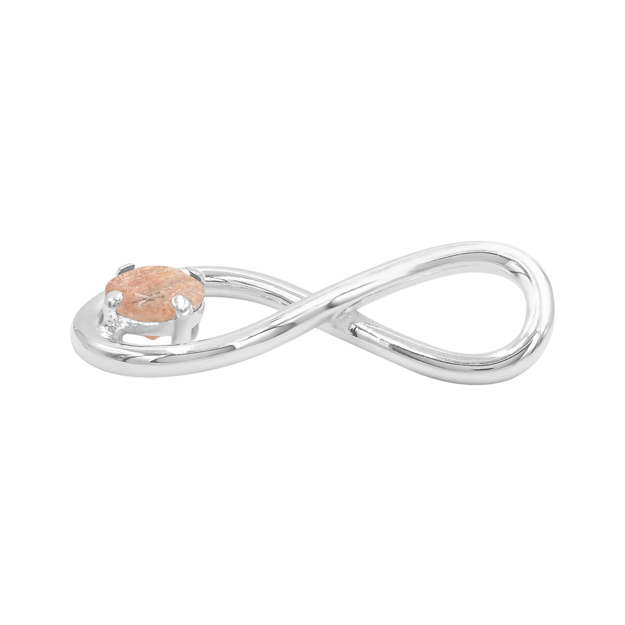 Starborn Faceted Sunstone Infinity Pendant in Fine Sterling Silver