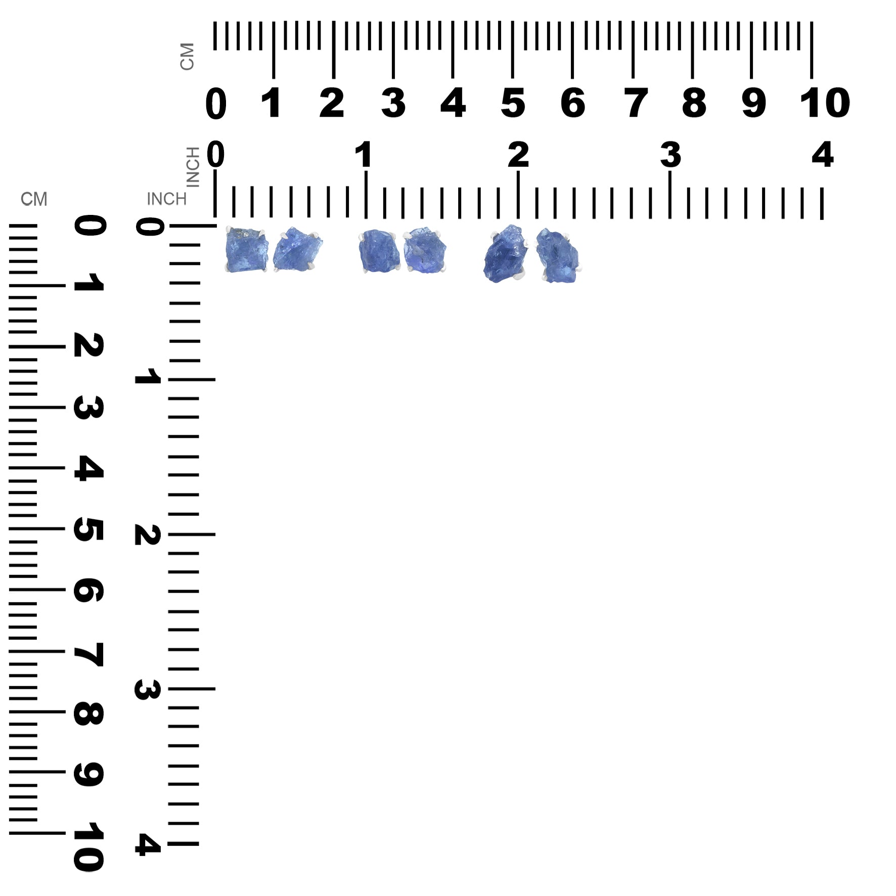 Juego de puntas de aretes tipo poste de tanzanita en bruto Starborn en plata de ley