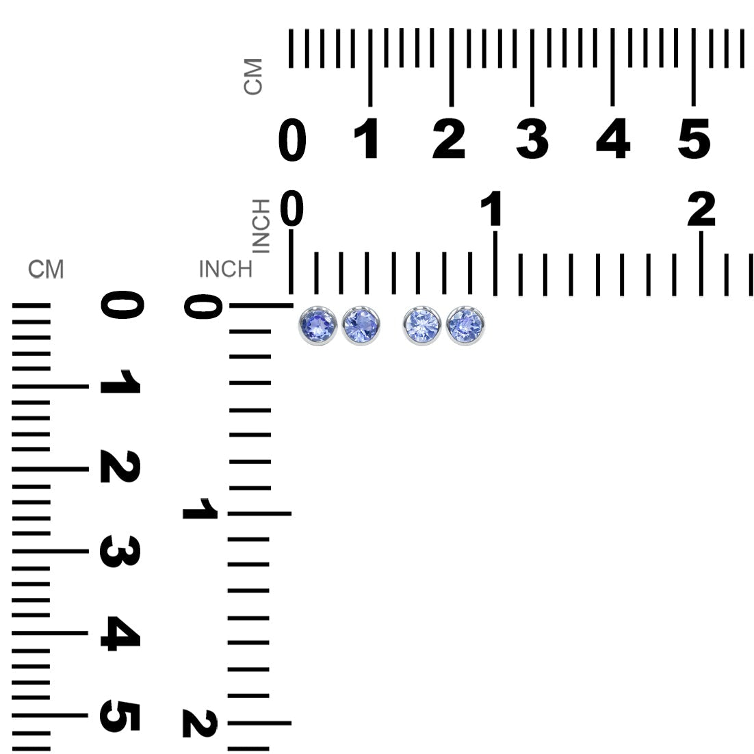 Starborn Round Faceted 4mm Bezel Style Post Earrings in Sterling Silver