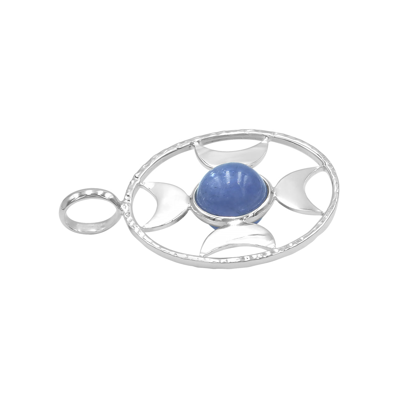 Colgante con esfera de luna creciente direccional Starborn (grande) en plata de ley