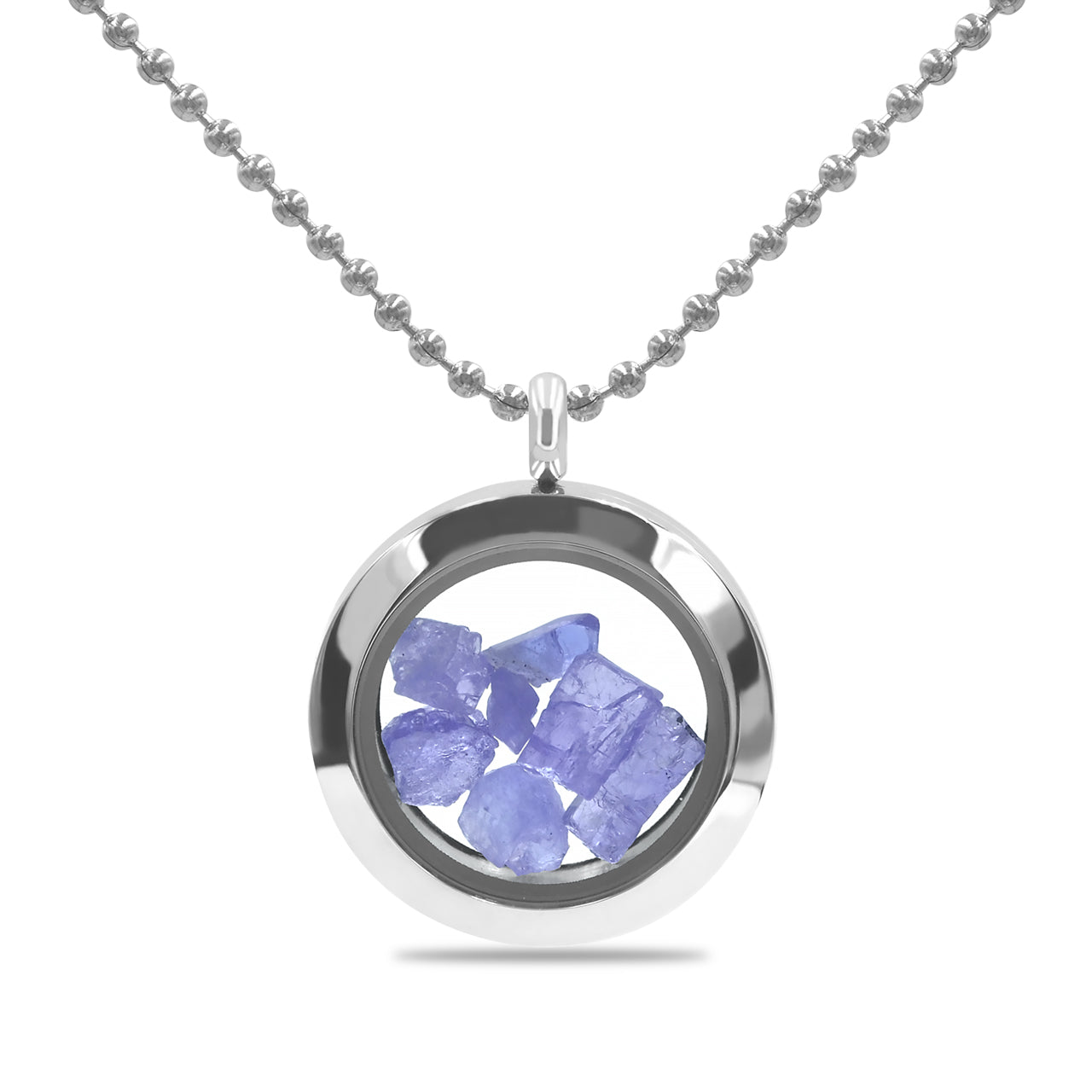 Starborn Tanzanite Window Pendant Necklace in Stainless Steel