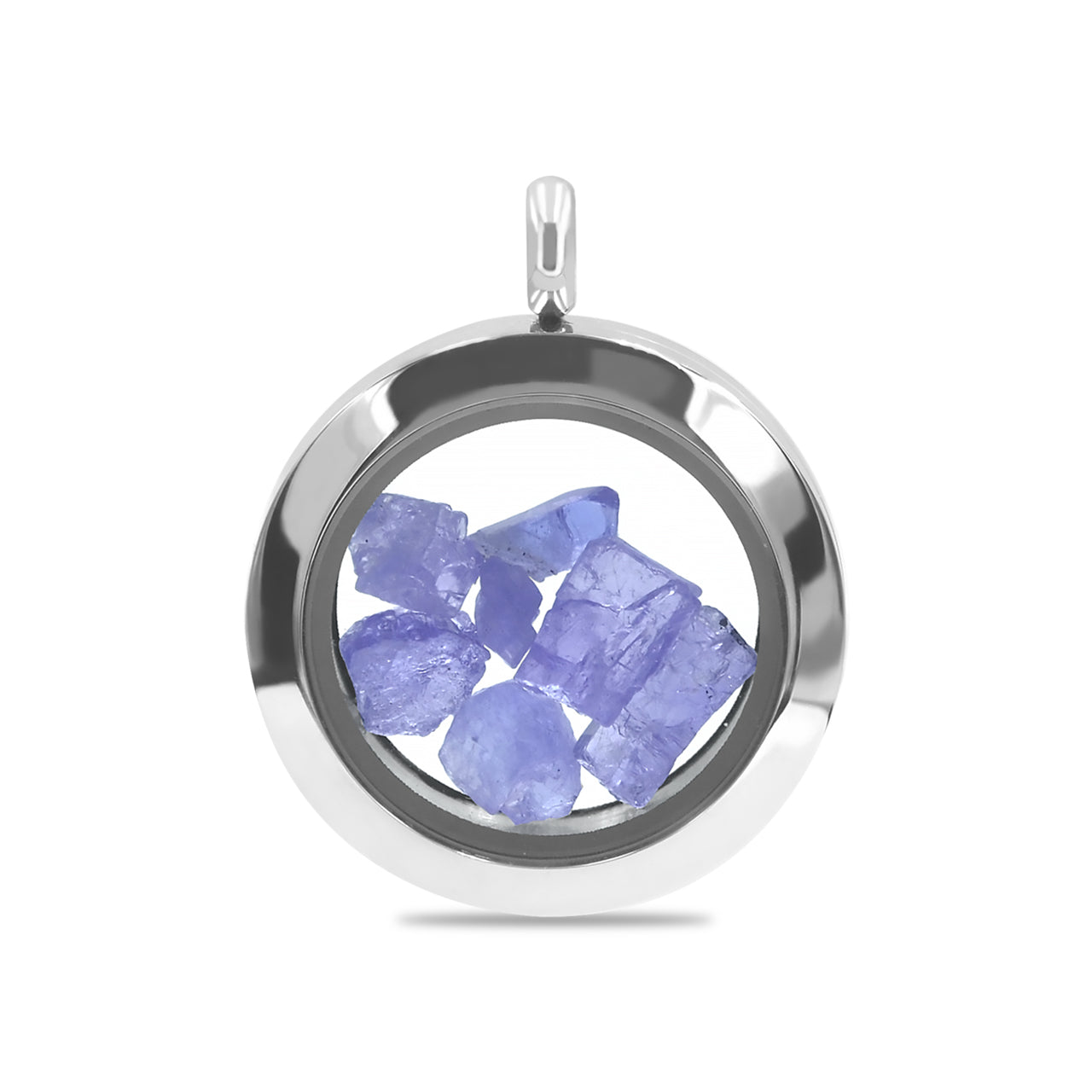 Starborn Tanzanite Window Pendant Necklace in Stainless Steel