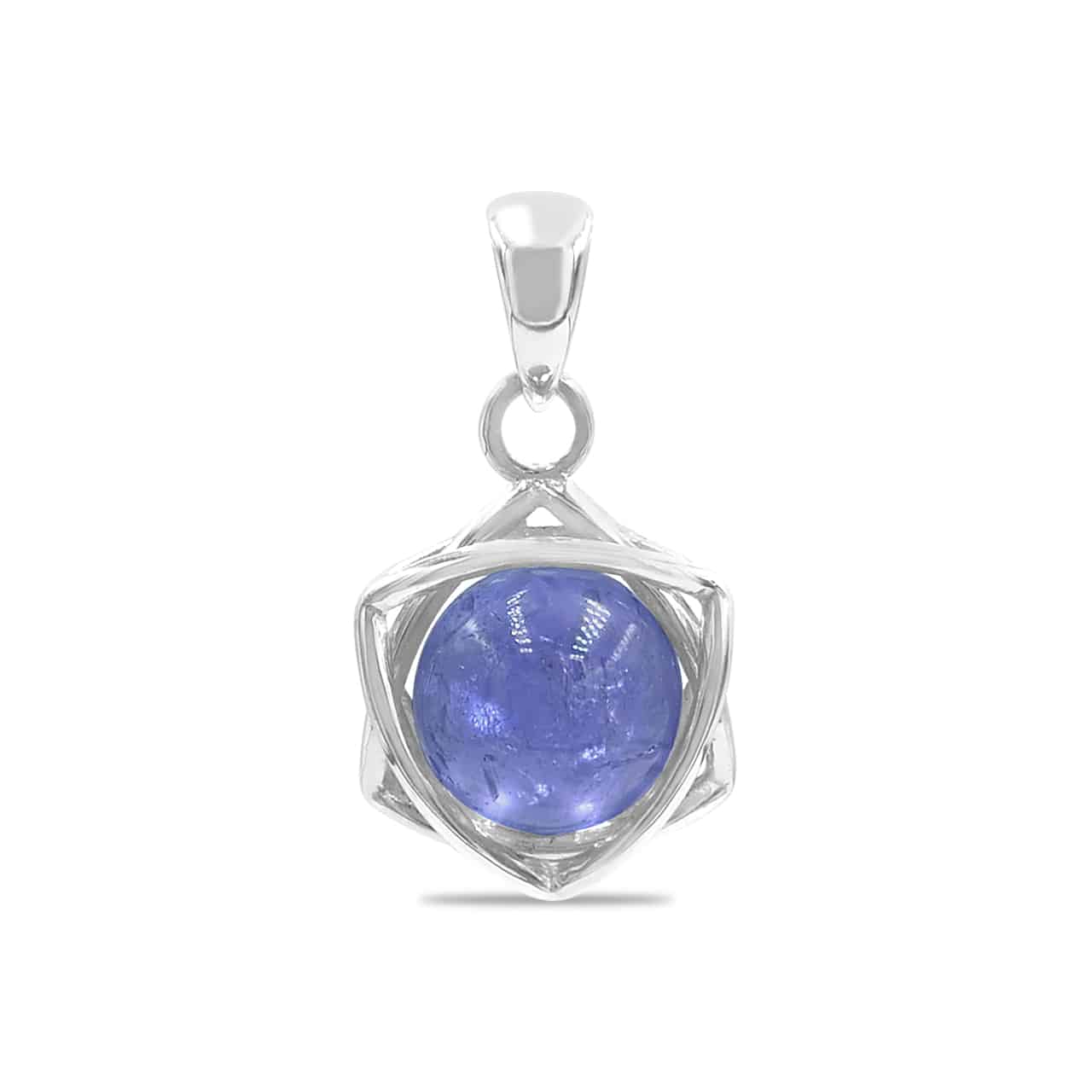 Colgante de estrella de seis puntas con esfera de piedras preciosas Starborn en plata de ley