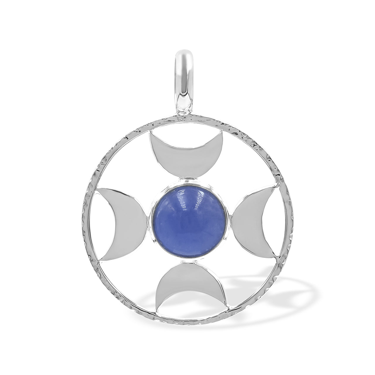 Starborn Directional Crescent Moon Sphere Pendant in Sterling Silver - Small