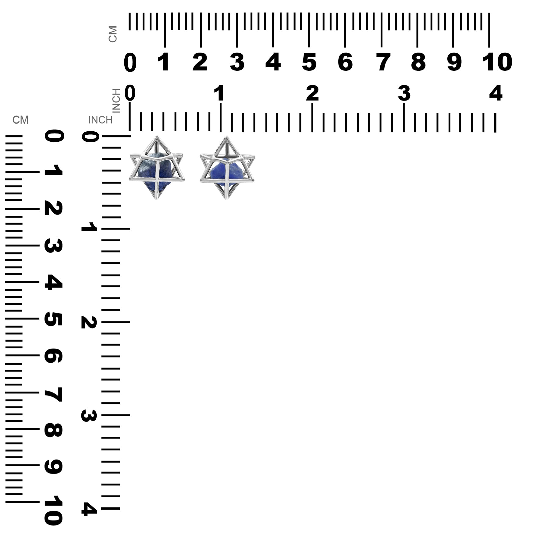 Starborn Natural Raw Tanzanite in Merkabah Sterling Silver Cage Pendant and Chain