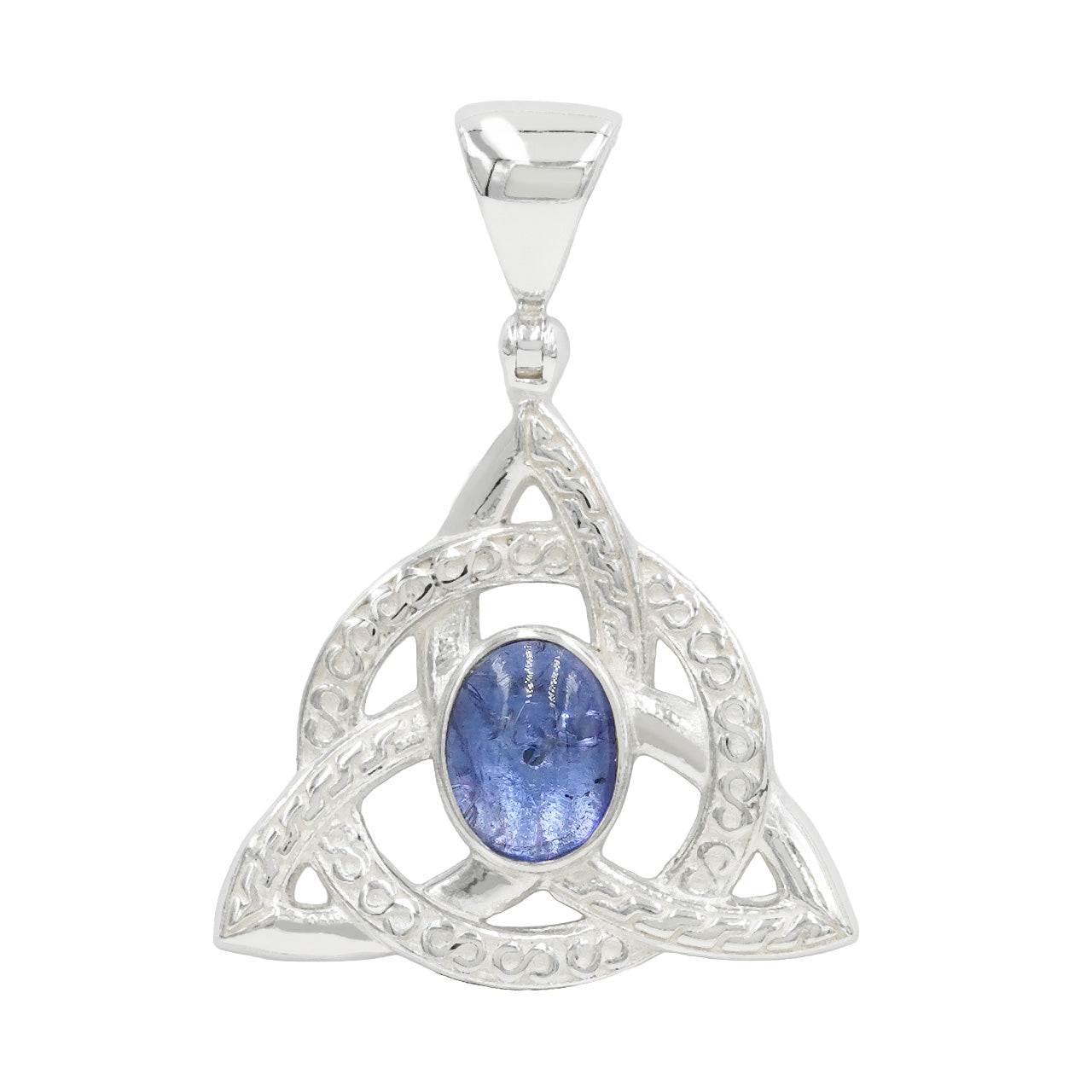 Starborn Tanzanite Triquetra Pendant in Sterling Silver