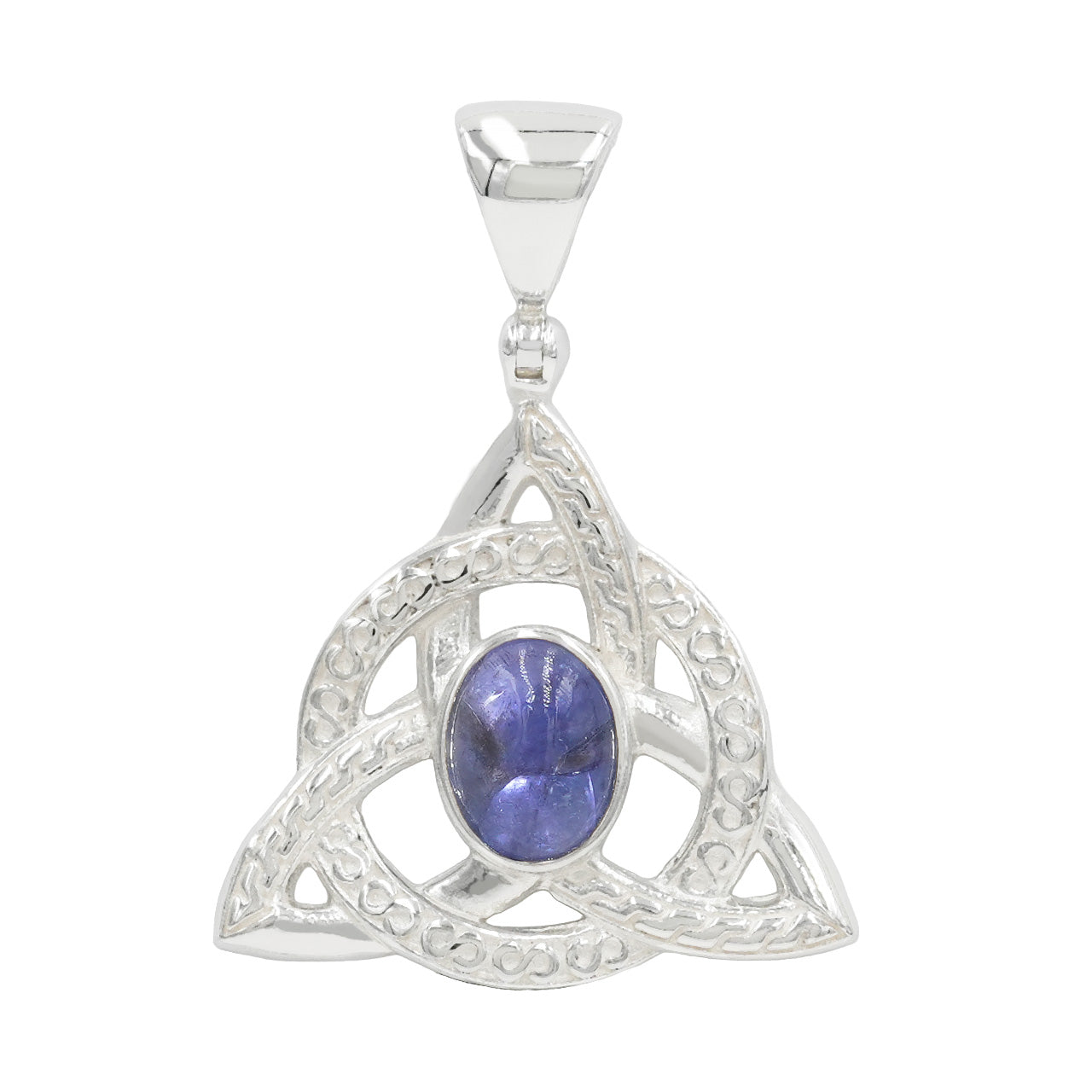 Starborn Tanzanite Triquetra Pendant in Sterling Silver
