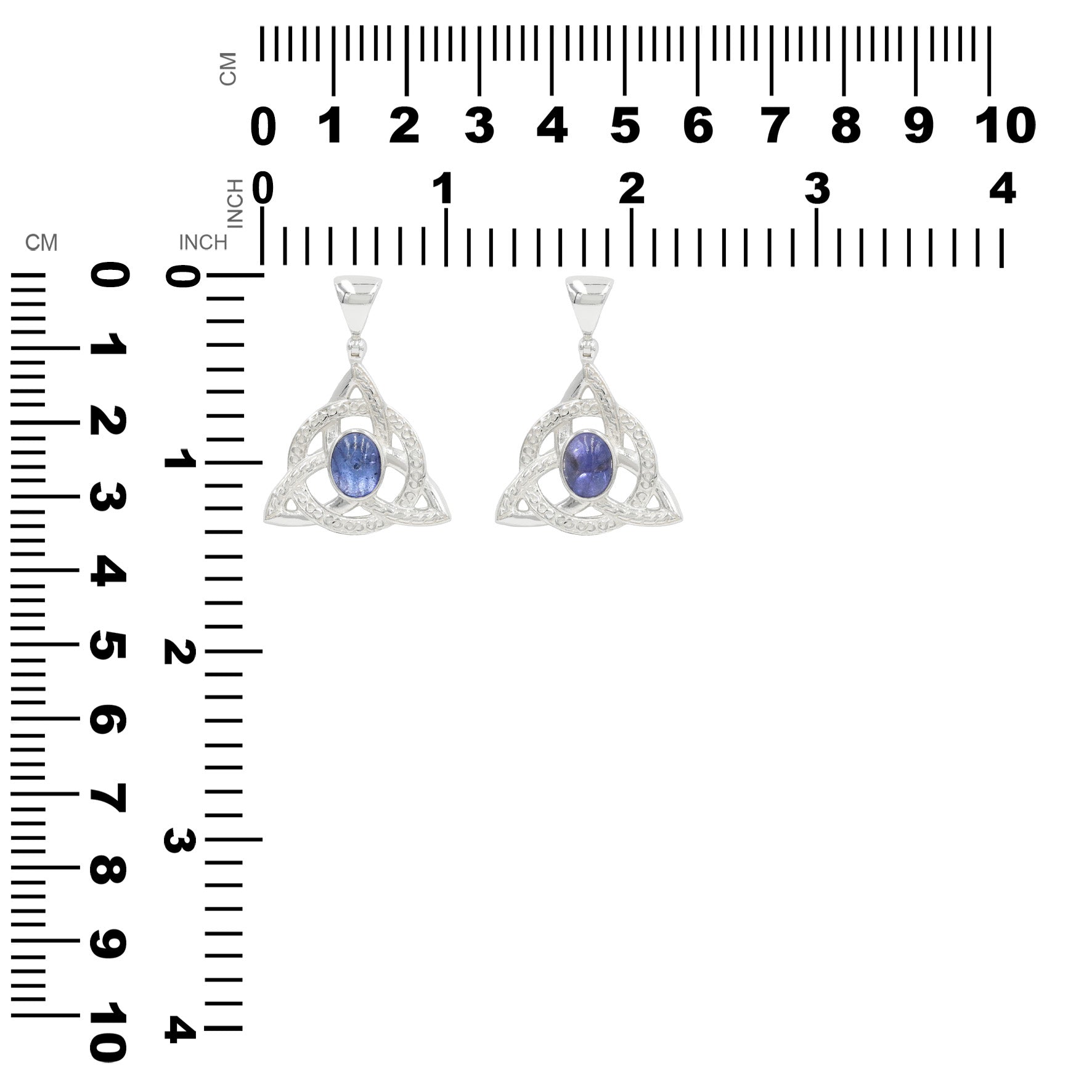 Starborn Tanzanite Triquetra Pendant in Sterling Silver